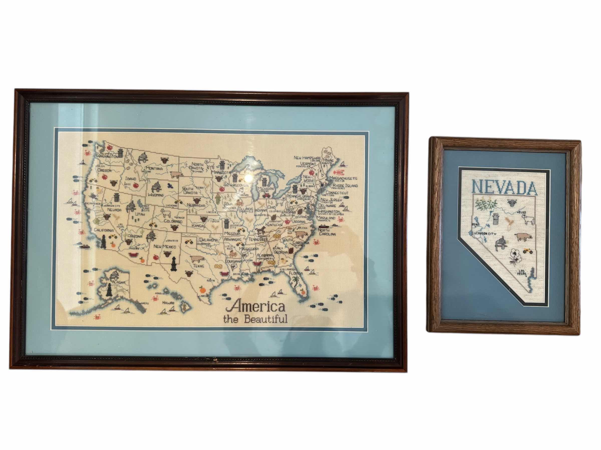Photo 1 of 40
2- VINTAGE WOOD FRAMED CROSS STITCH AMERICAN MAP AND STATE OF NEVADA, ART COLLECTION, HOME DECOR, HOME ESSENTIALS 

23.5” X 16.5”
AND SMALLER