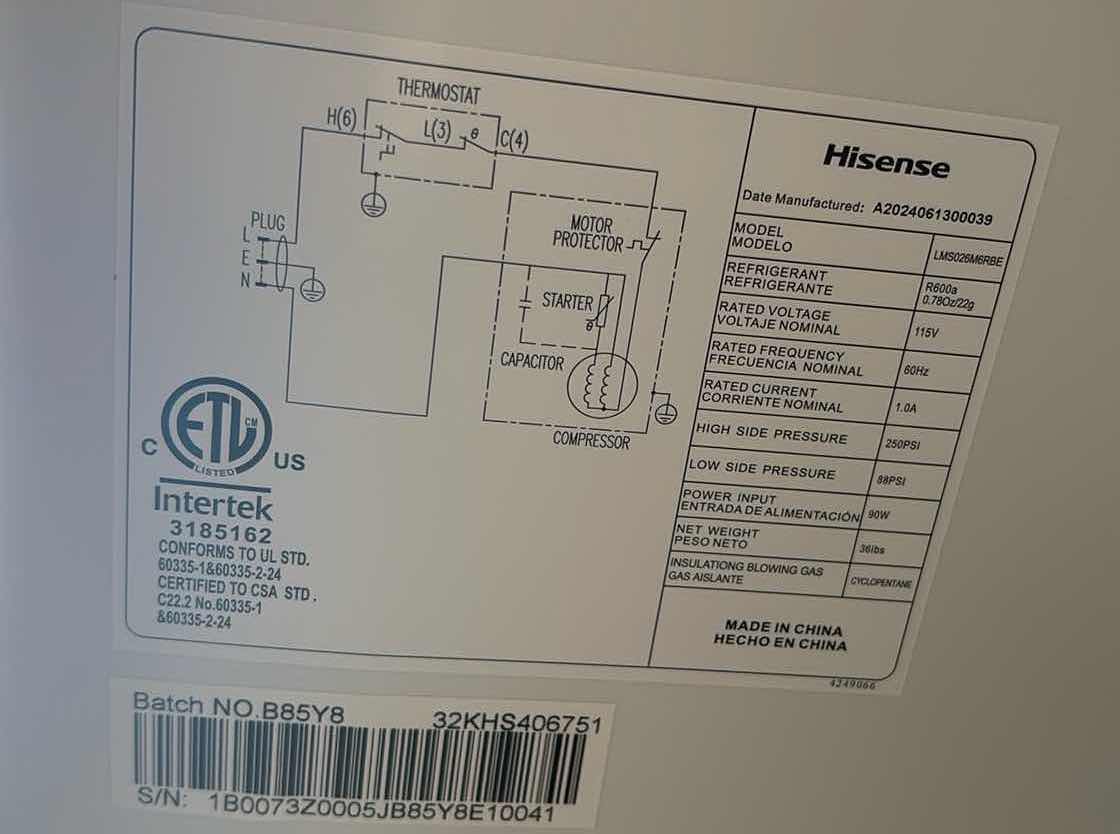 Photo 1 of HISENSE MINI FRIDGE WORKS 18”X19”X28”H