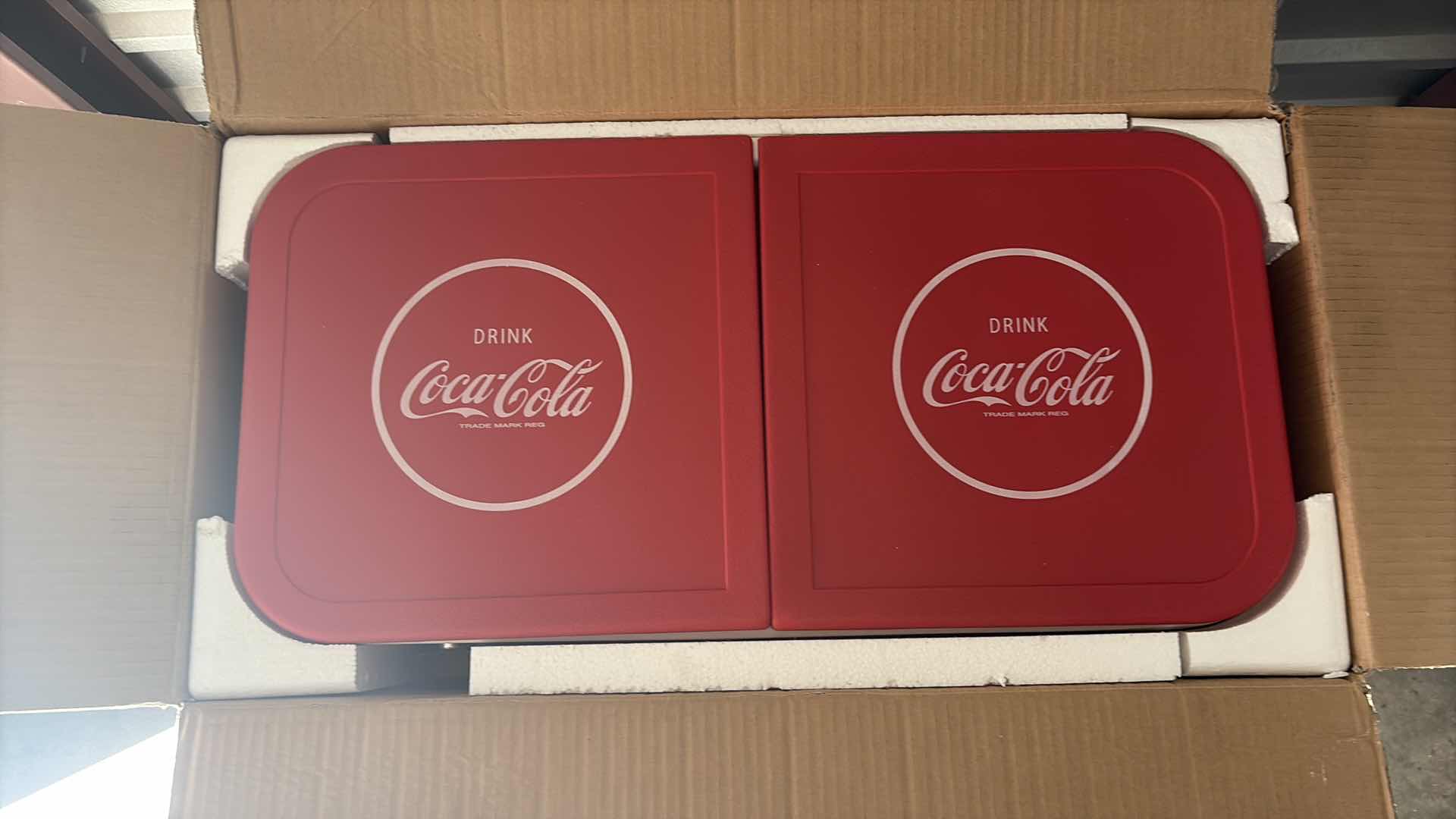 Photo 1 of BRAND NEW IN BOX 65 QT COCA COLA COOLER ON WHEELS RETAIL VALUE $225