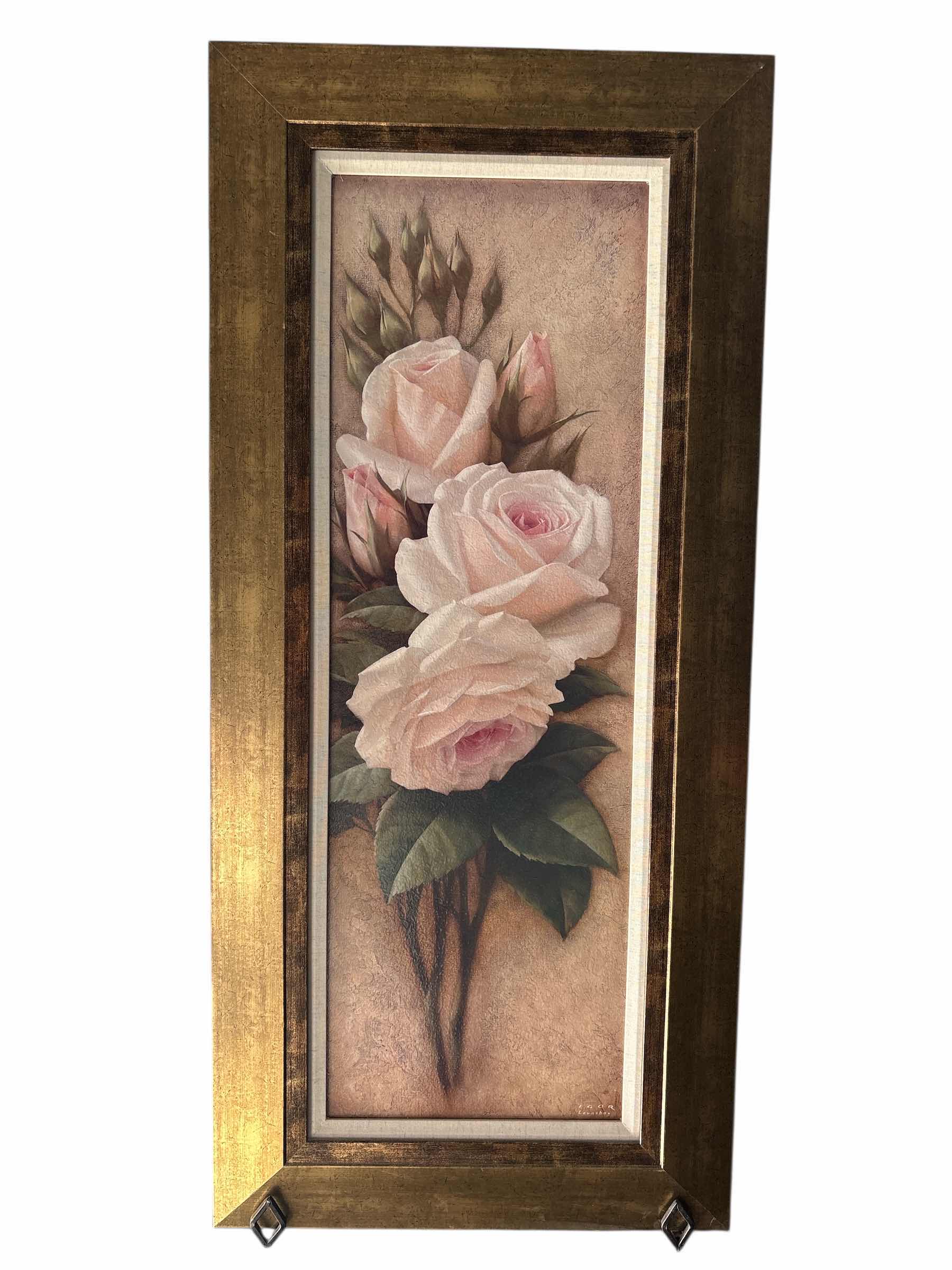 Photo 1 of FRAMED FLORAL ROSE ART PRINT 21”X2”X44”H
