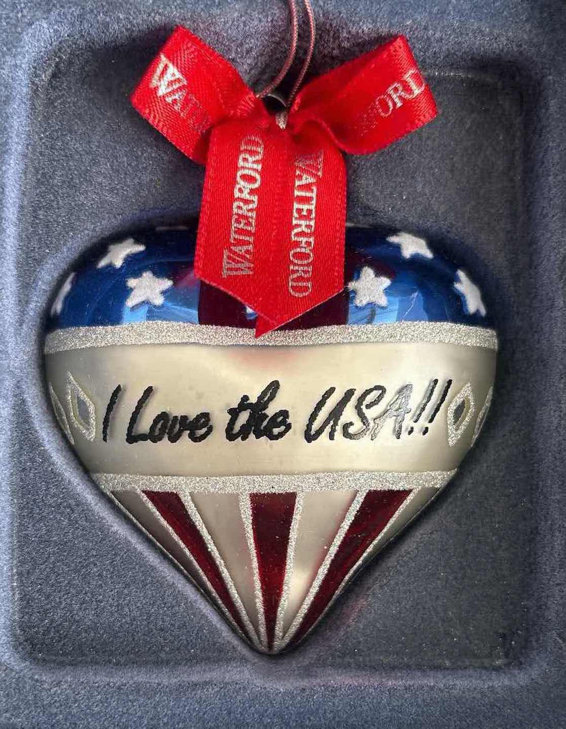 Photo 1 of WATERFORD “ I LOVE THE USA “ ORNAMENT 3”