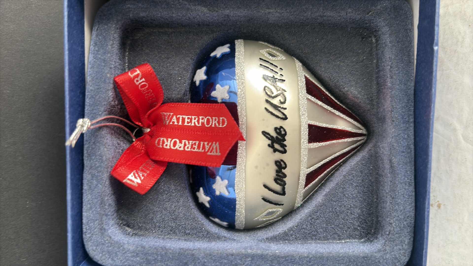 Photo 1 of WATERFORD “ I LOVE THE USA “ ORNAMENT 3”