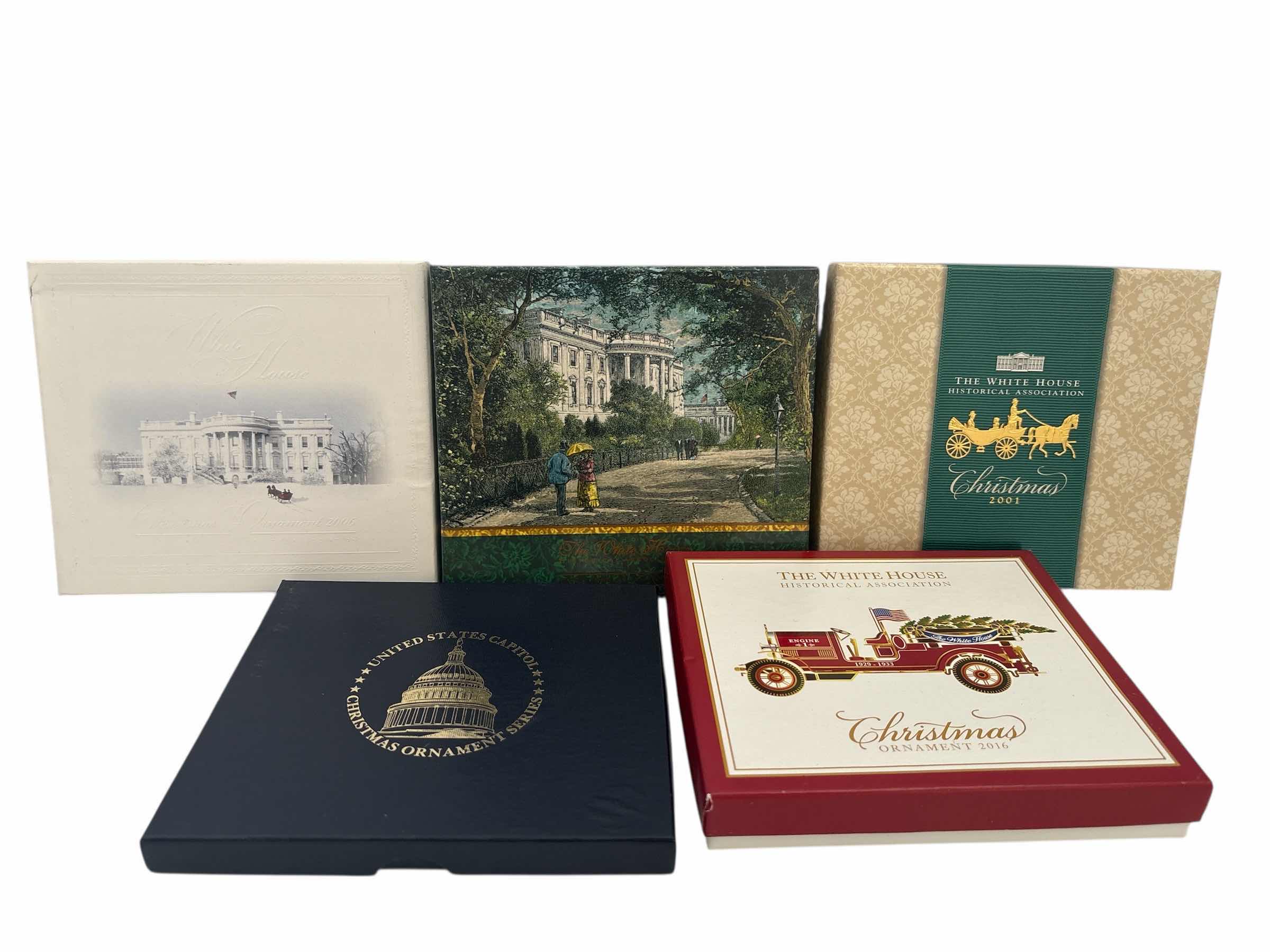 Photo 1 of WHITE HOUSE HISTORICAL SOCIETY CHRISTMAS ORNAMENTS COA
