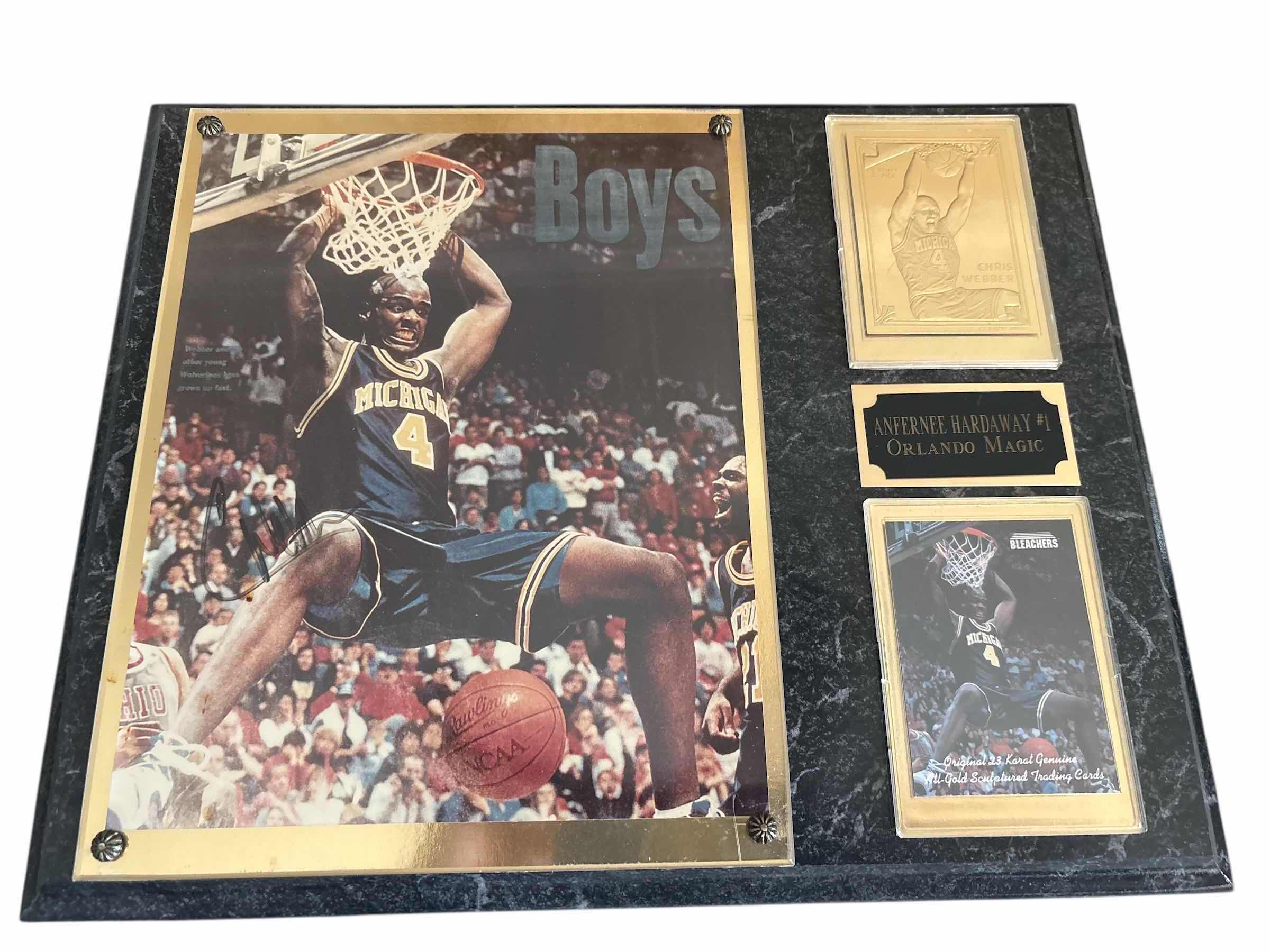 Photo 1 of SIGNED ANFERNEE HARDAWAY #1 ORLANDO MAGIC PLAQUE 16”X12”H