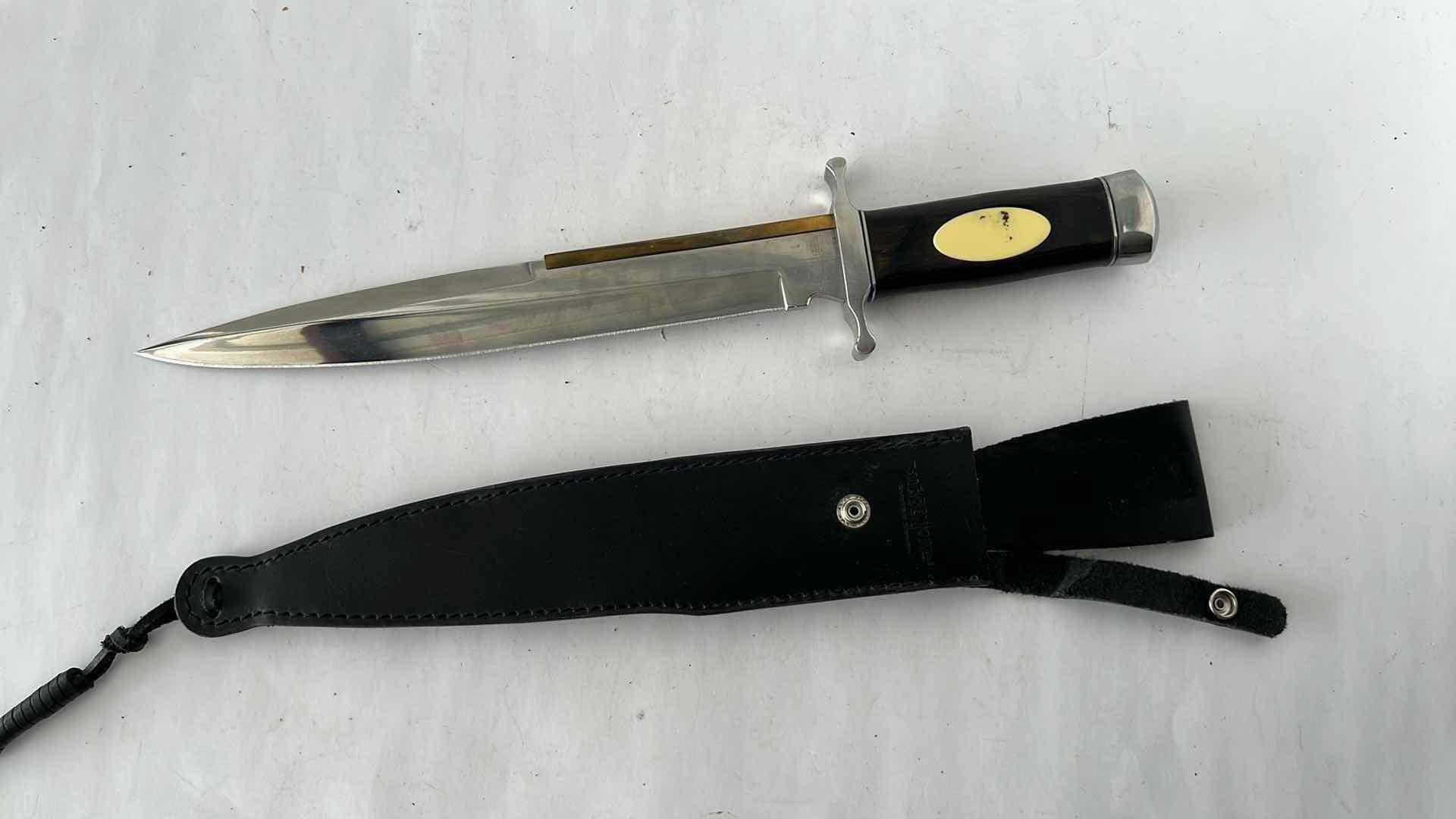 Photo 1 of GIL HIBBON TOOTHPICK BOWIE KNIFE 12” BLADE AND SHEATH