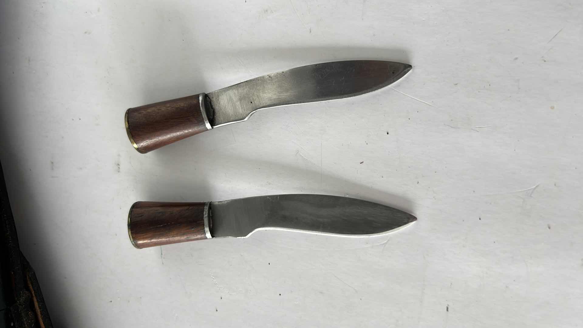 Photo 1 of OFFICE KUKRIS 12” BLADE KNIFE WITH 2 SMALLER KNIVES AND LEATHER SHEATH