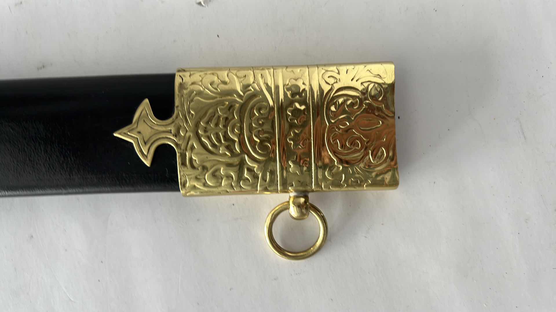 Photo 1 of 31” OTTOMAN SWORD WITH HARD SHEATH BLACK HANDLE $350