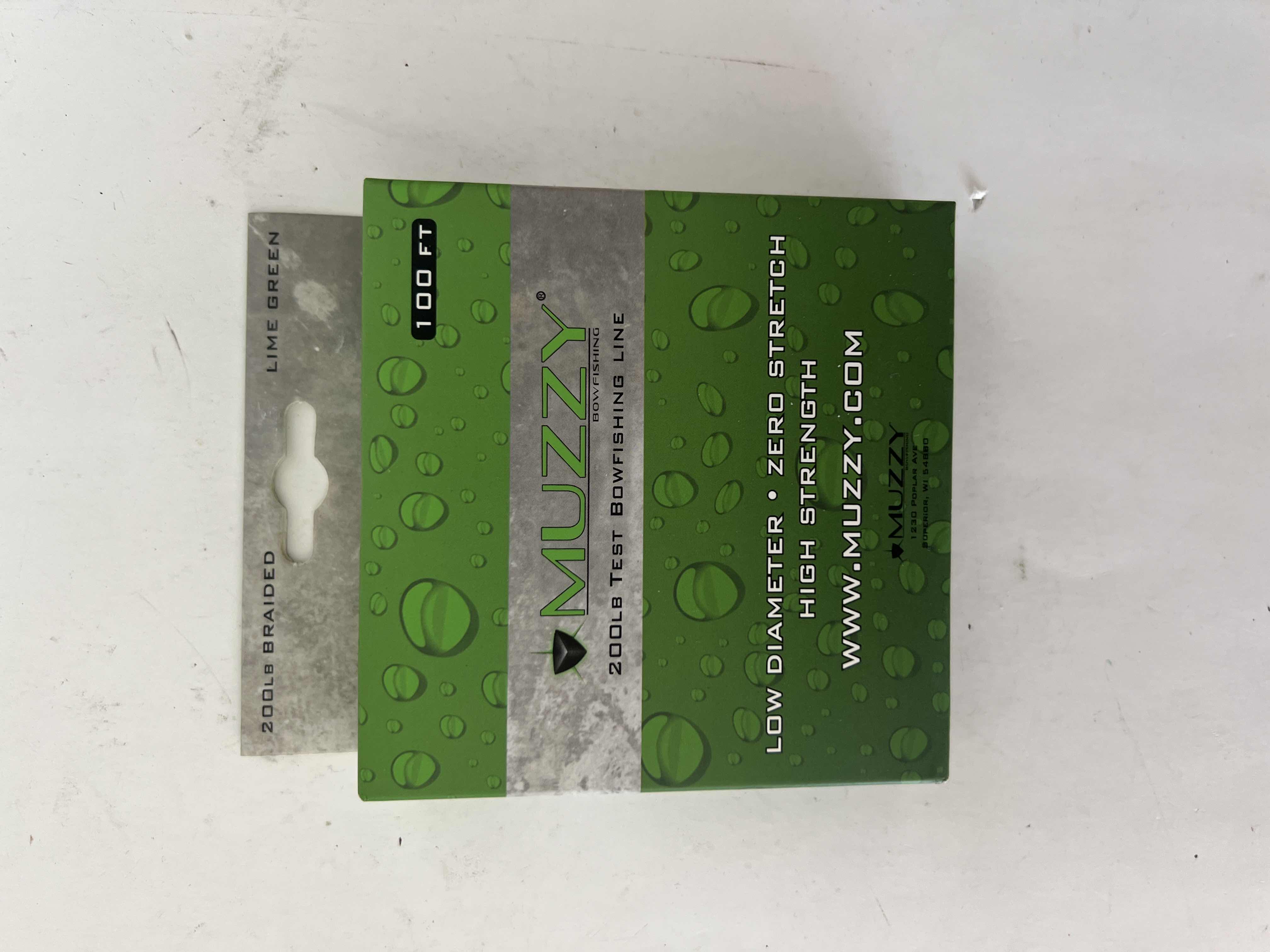 Photo 1 of MUZZY BOW FISHING KIT , INCLUDING FISHING REEL, 100 FOOT LENGTH 200 LBS TEST BOWFISHING LINE, AND RECRUVE STRING DACRON 58” AMD BOW STRINGS. TWO 32" BOWFISHING ARROWS