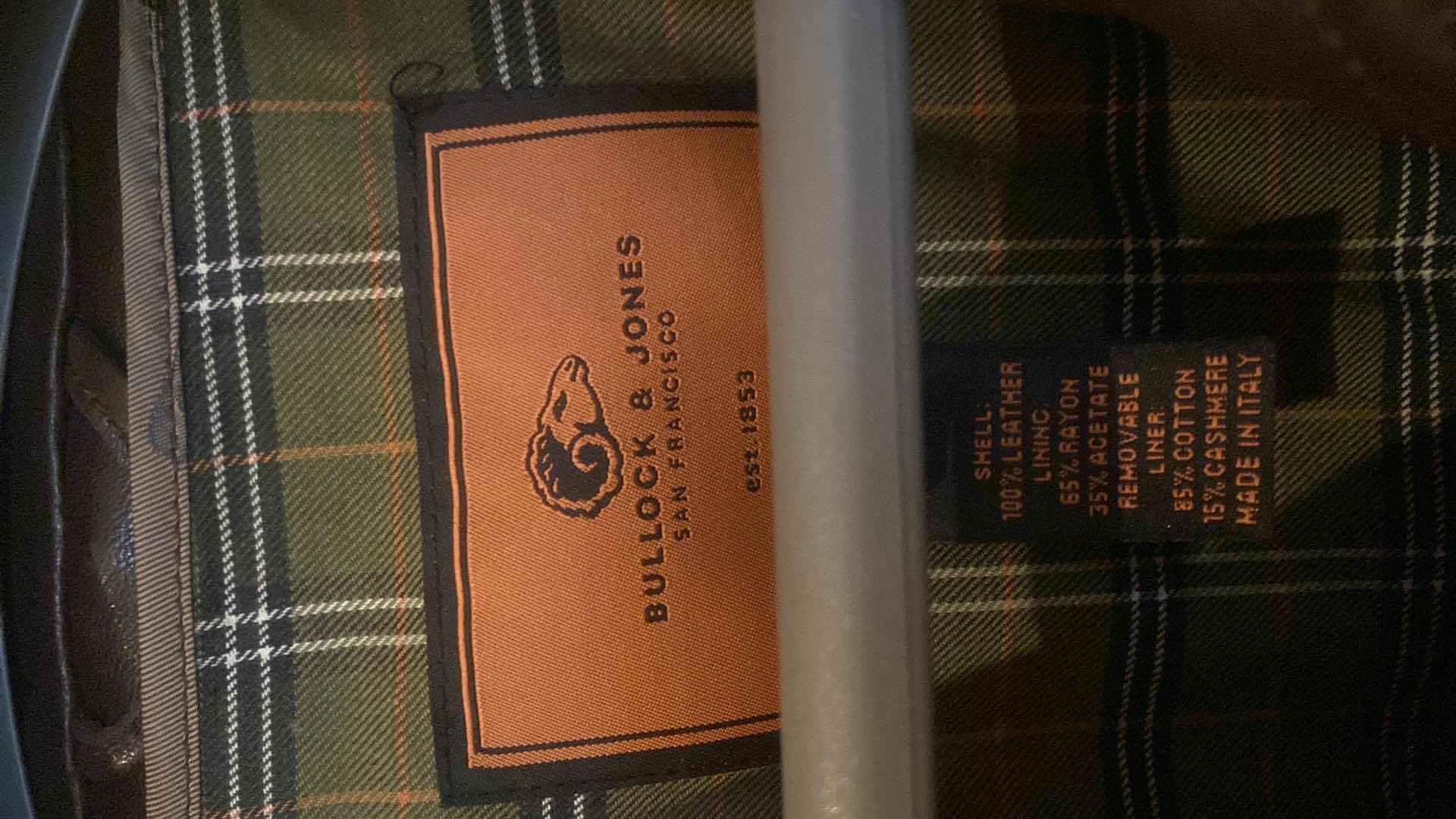 Photo 1 of BULLOCK & JONES LEATHER JACKET W/ REMOVABLE LINER MENS SIZE LARGE