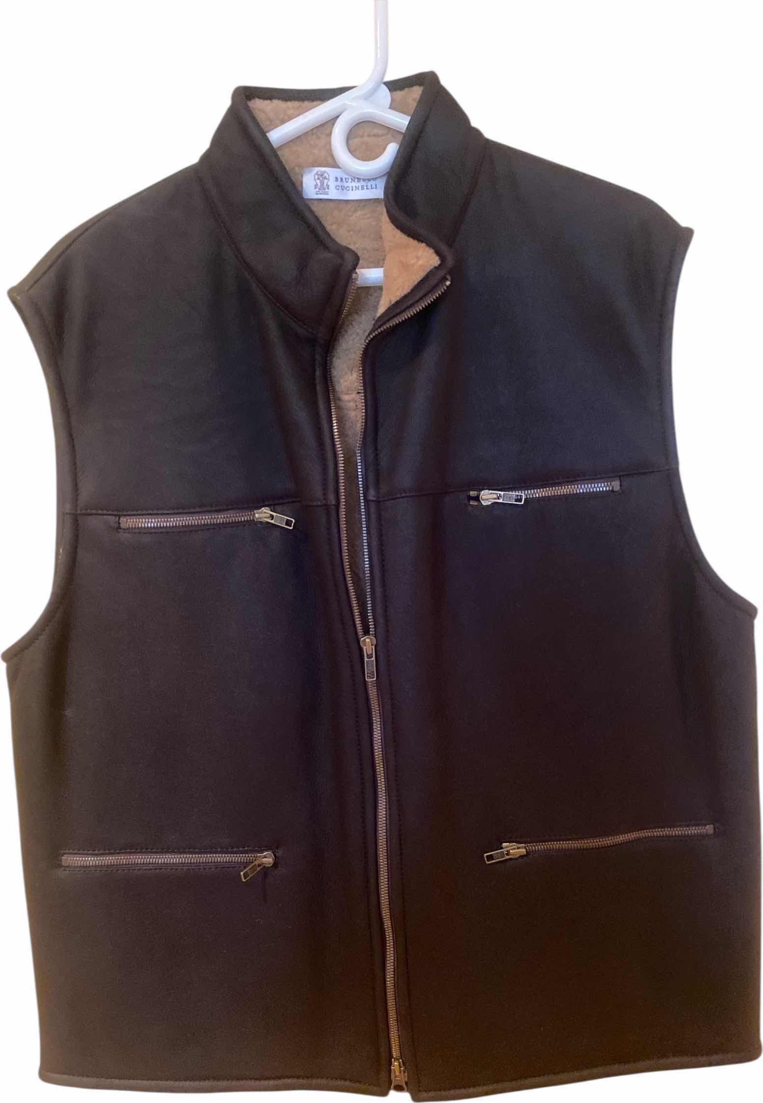 Photo 1 of BRUNELLO CUCINELLI LEATHER VEST MENS SIZE X LARGE