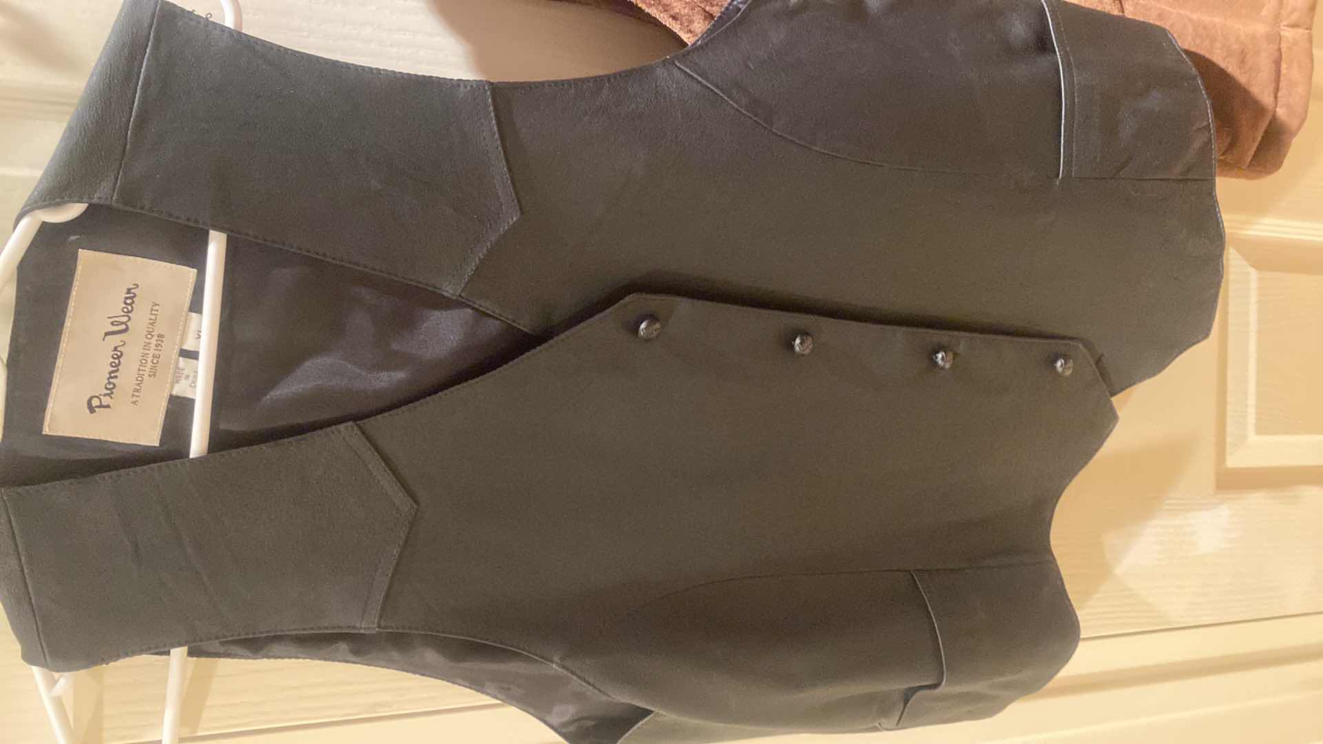 Photo 1 of 2 - PIONEER WEAR & MARC BAXIS LEATHER VESTS MENS SIZE X LARGE