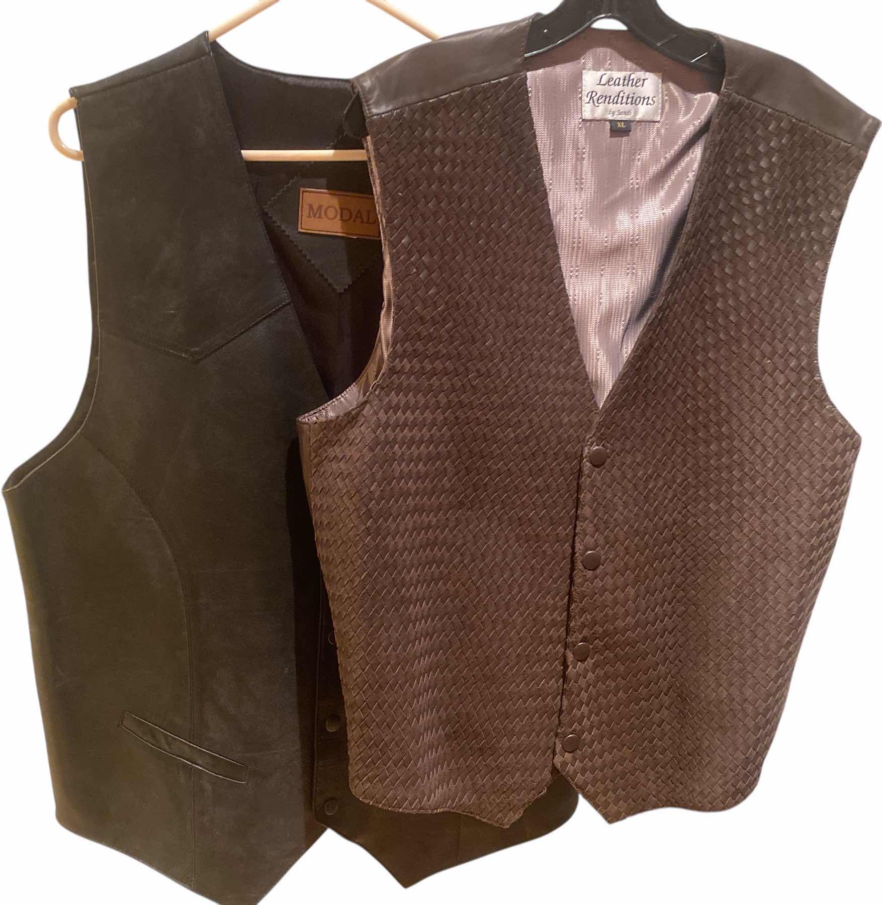 Photo 1 of 2 - MODAL & LEATHER RENDITIONS LEATHER VESTS MENS SIZE EST XLARGE