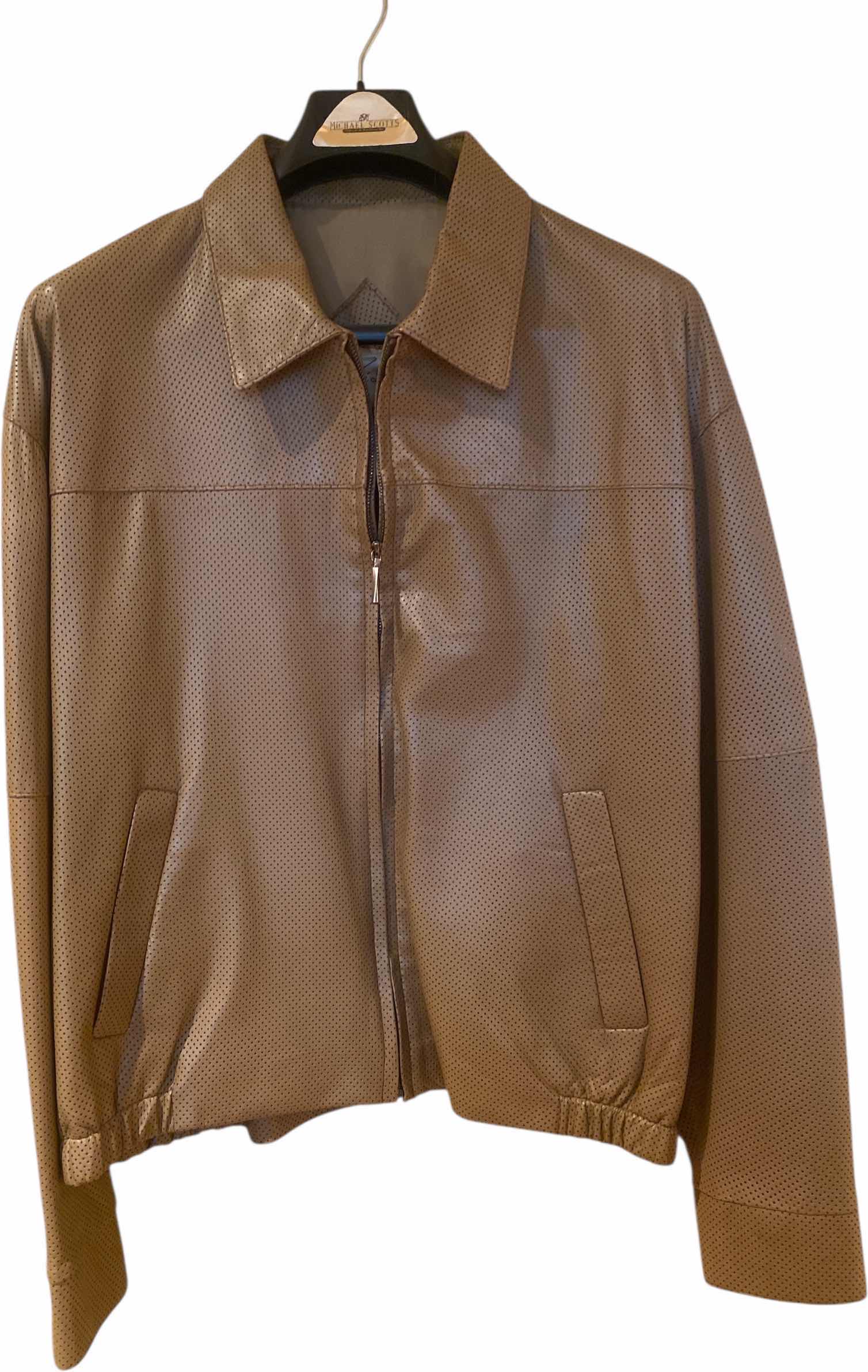 Photo 1 of $350 JOSE LUIS TAN LEATHER JACKETS MENS SIZE 44R