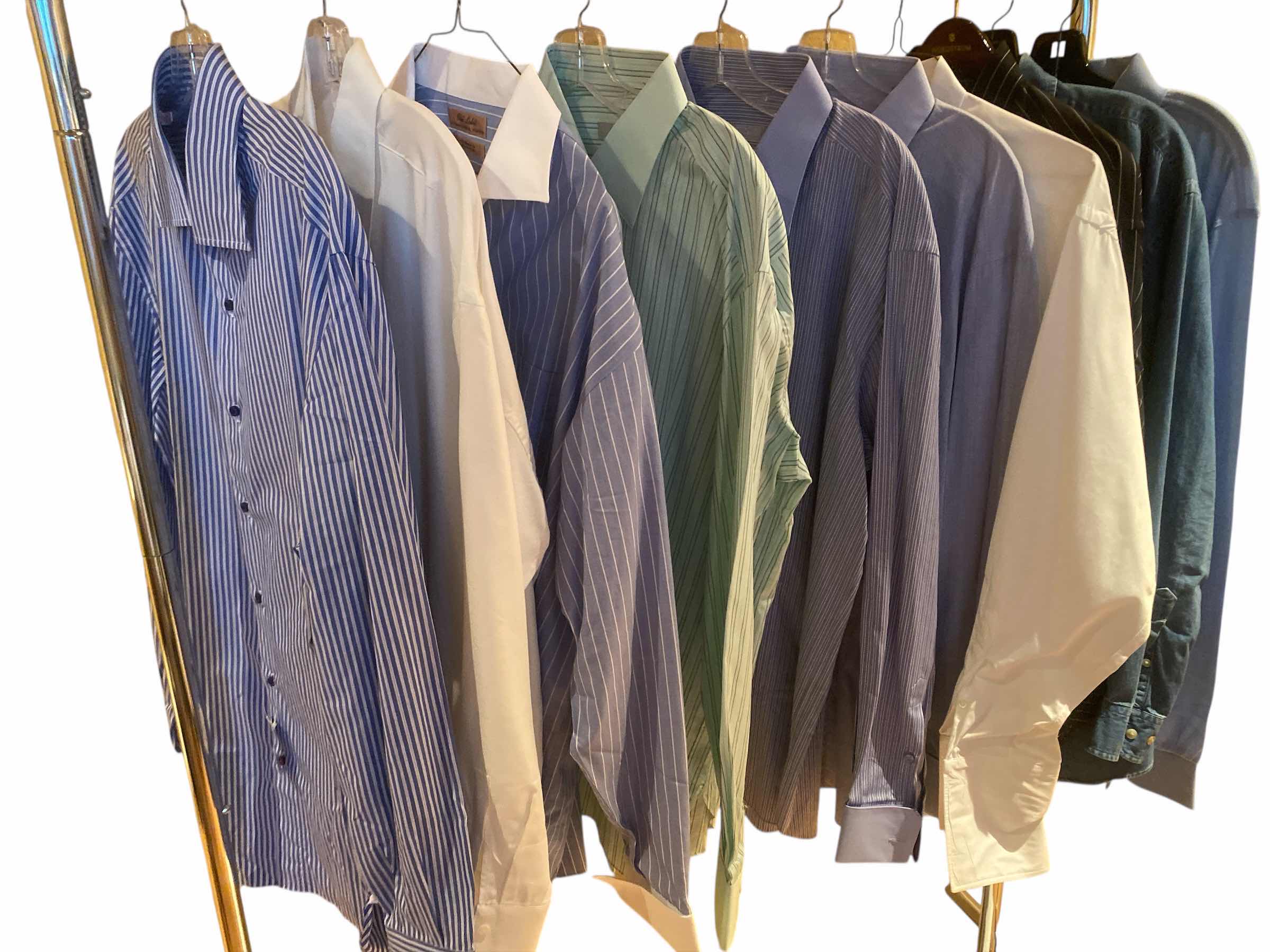 Photo 1 of 10 - DESIGNER DRESS SHIRTS SIZE 17, LARGE (SOME HAVE TAGS)