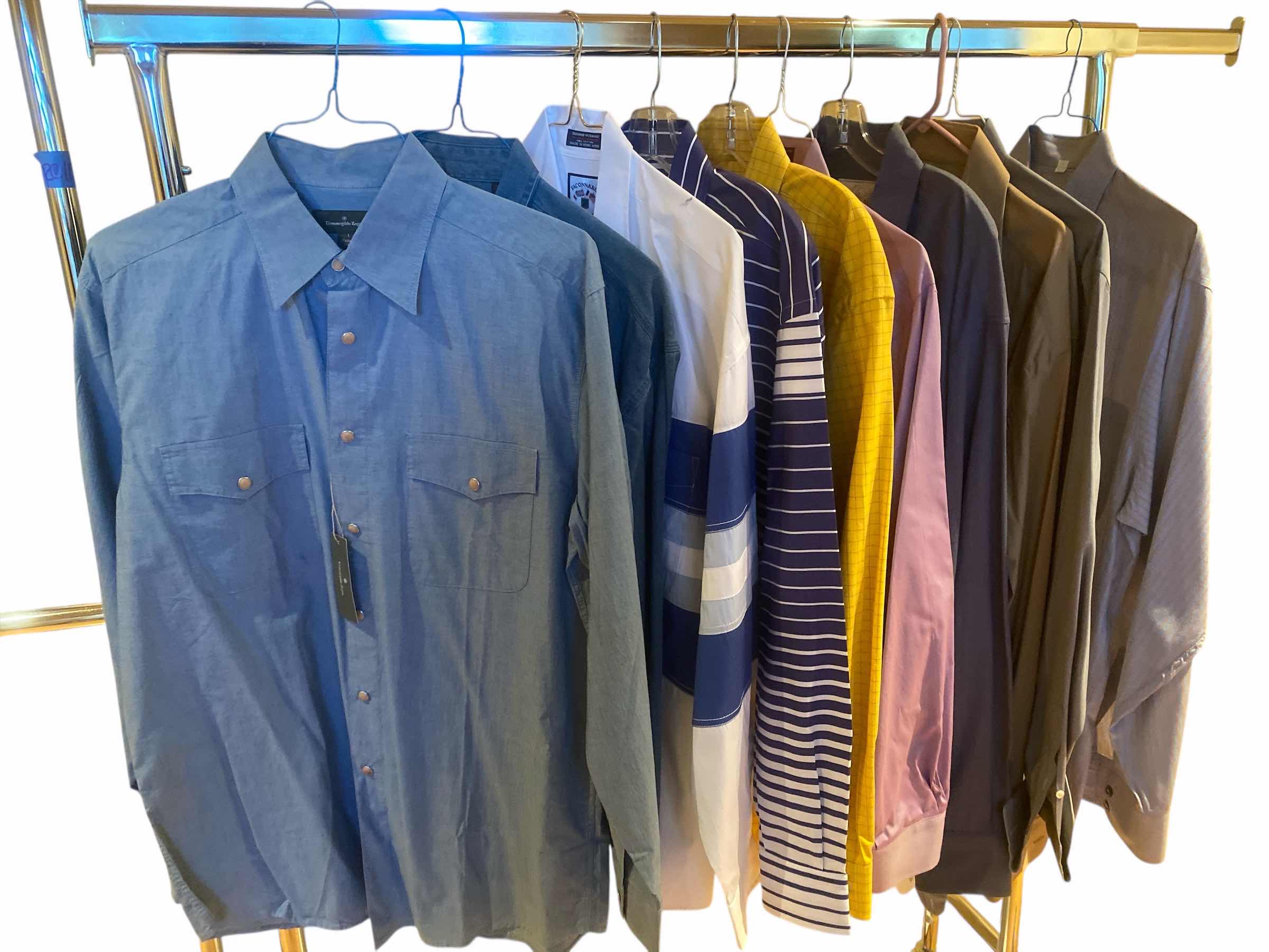 Photo 1 of 10 - DESIGNER LONG SLEEVE DRESS SHIRTS SIZE 17 LARGE (SOME WITH TAGS)