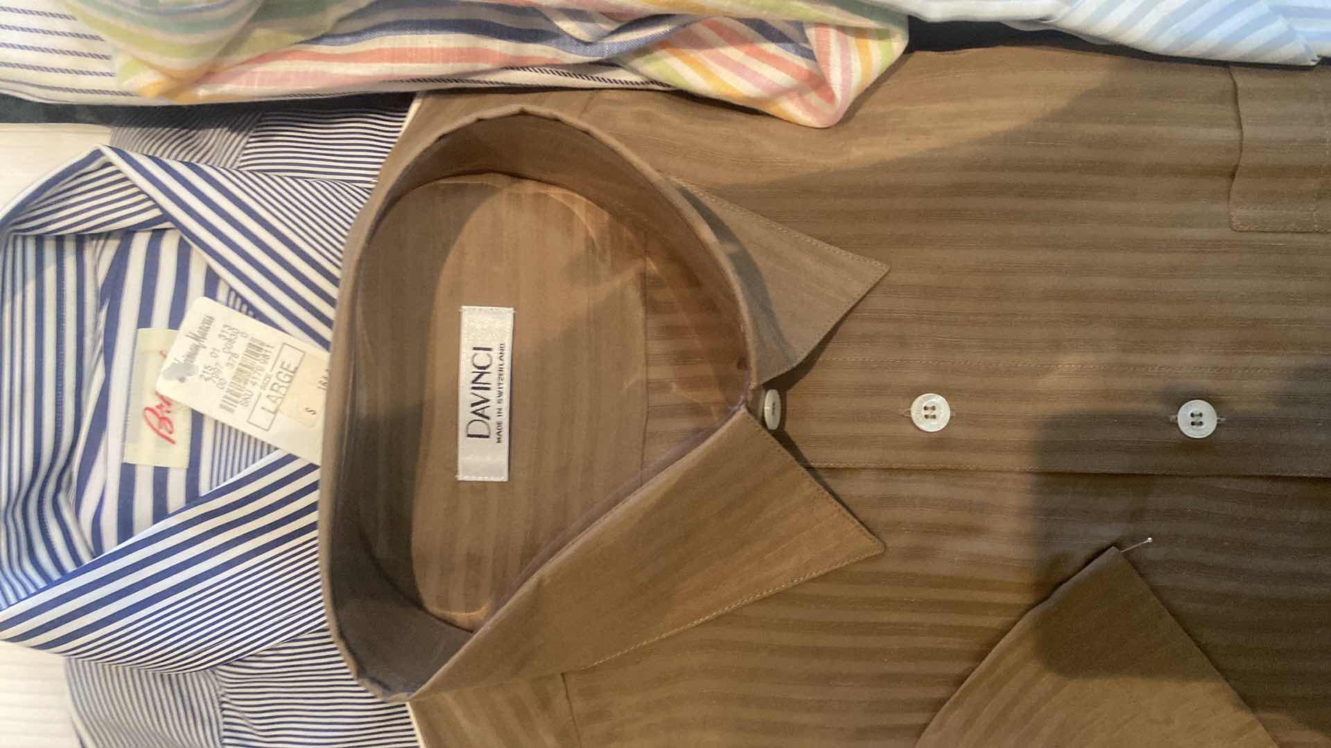 Photo 1 of 10 - DESIGNER LONG SLEEVE BUTTON DOWN MEN’S SHIRTS SIZE L (MOST ARE NEW)