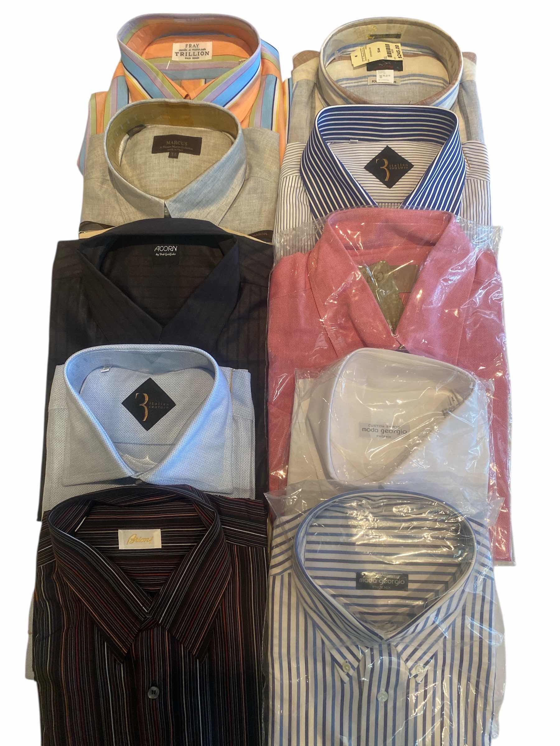 Photo 1 of 10 - DESIGNER LONG SLEEVE BUTTON DOWN MEN’S SHIRTS SIZE XL (MOST ARE NEW)