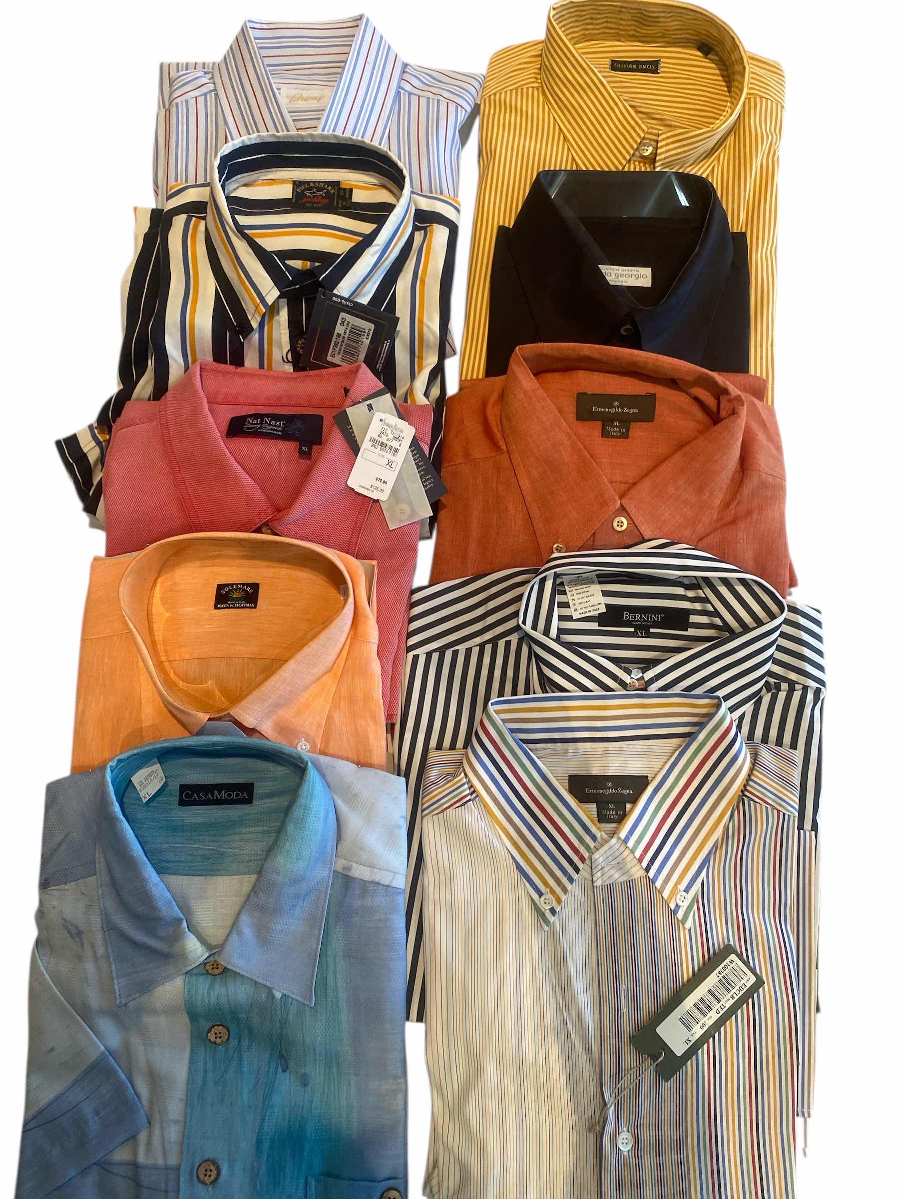 Photo 1 of 10 - DESIGNER LONG SLEEVE BUTTON DOWN MEN’S SHIRTS SIZE XL (MOST ARE NEW)