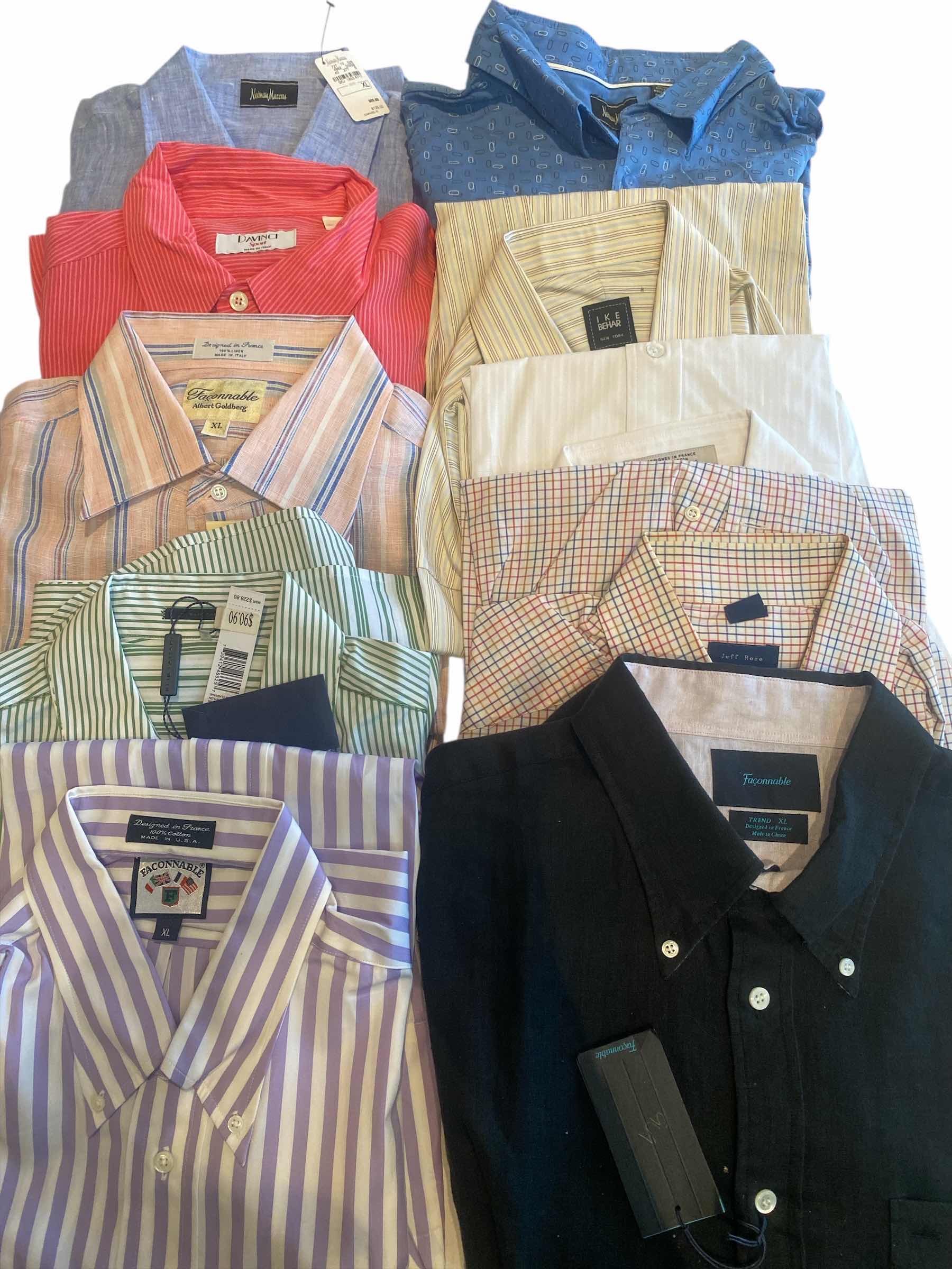 Photo 1 of 10 - DESIGNER LONG SLEEVE BUTTON DOWN MEN’S SHIRTS SIZE XL (MOST ARE NEW)