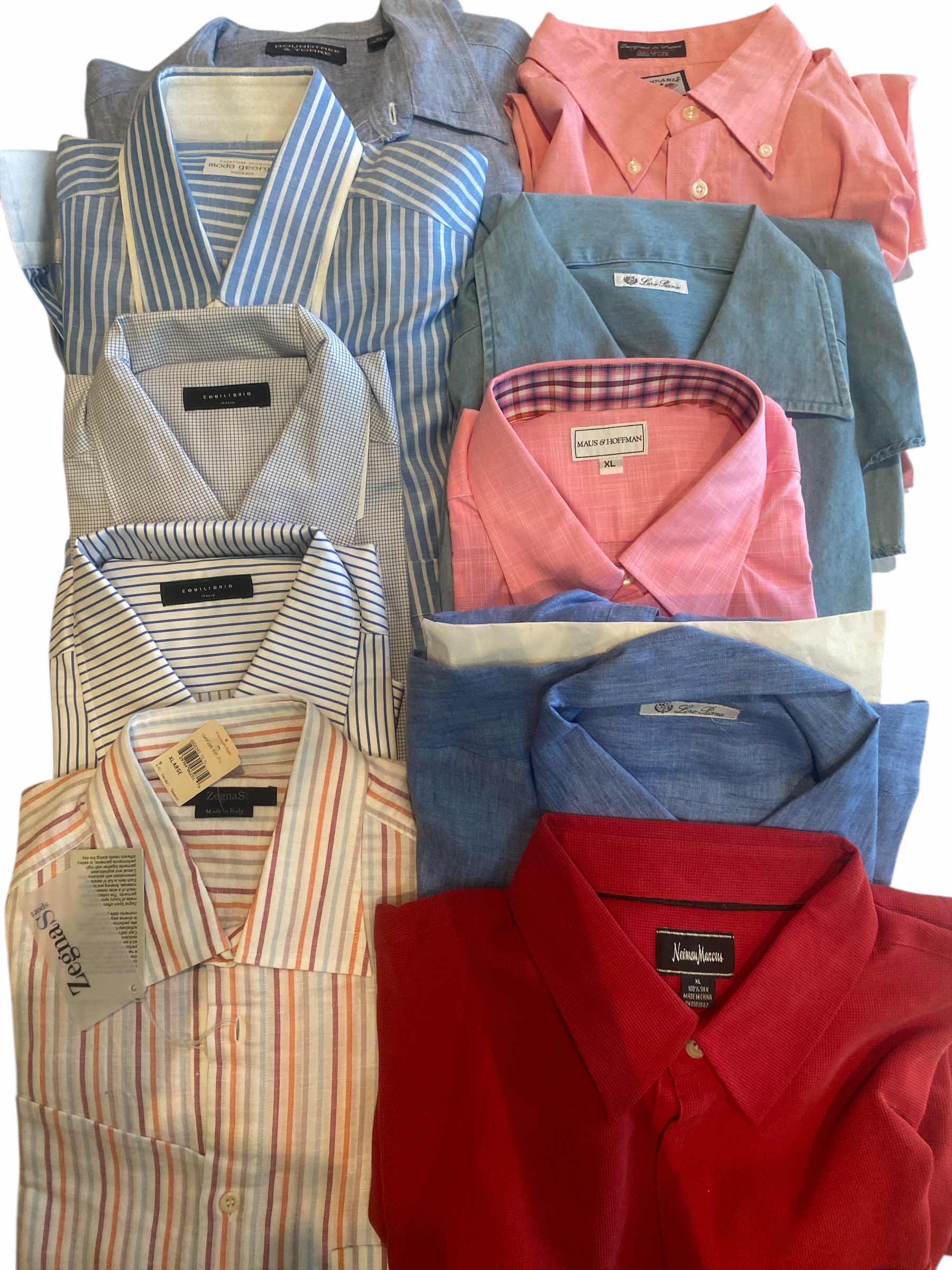 Photo 1 of 10 - DESIGNER LONG SLEEVE BUTTON DOWN MEN’S SHIRTS SIZE XL (MOST ARE NEW)