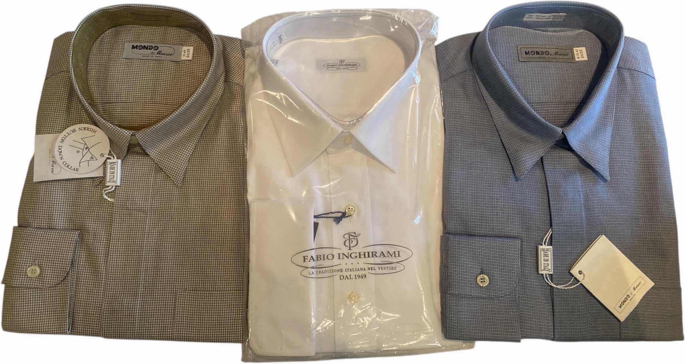 Photo 1 of 3- DESIGNER DRESS SHIRTS MADE IN ITALY SIZES 16 & 16 1/2 M/L