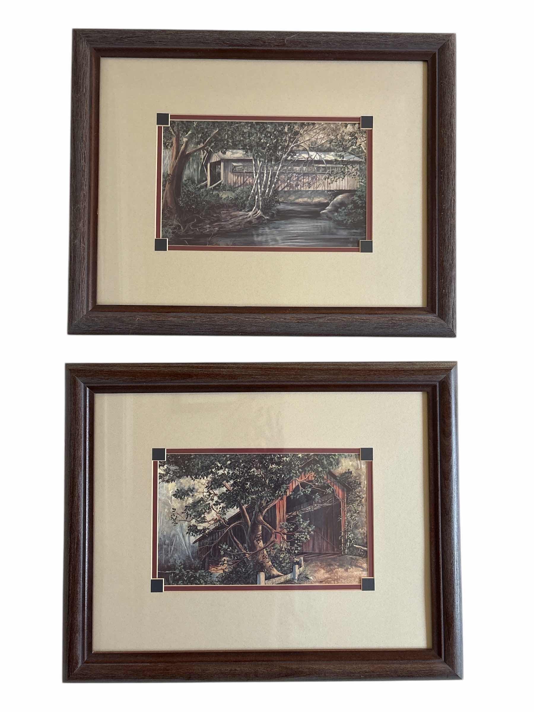 Photo 1 of (2)PCS FRAMED ARTWORK COVERED BRIDGES 19.5”X15.5”