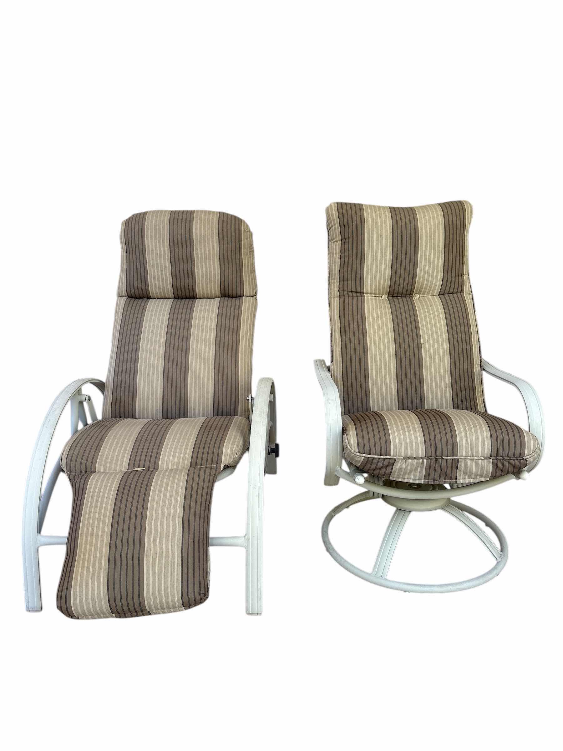 Photo 1 of (2)PCS OUTDOOR LOUNGE CHAIR AND SWIVEL CHAIR H43” ET VALUE $200