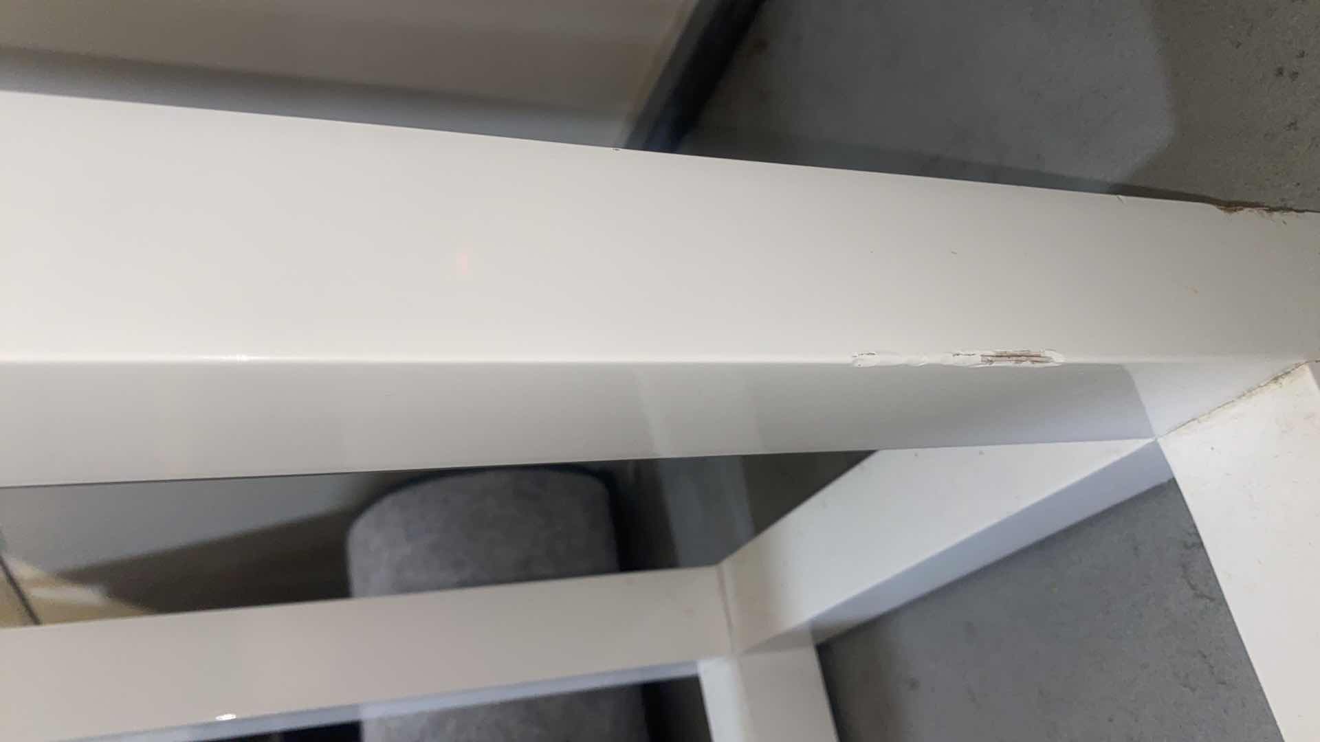 Photo 1 of WHITE WOOD W/LACQUER PLINTH DISPLAY STAND/PEDESTAL FROM WYNN LAS VEGAS 15 3/4“ X 36 1/2“ (2 available each sold separately)