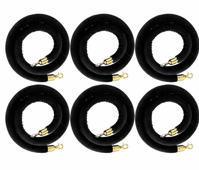 Photo 1 of $50 5 - NEW BLACK & GOLD VELVET CROWD CONTROL ROPES FOR STANCIONS 5’