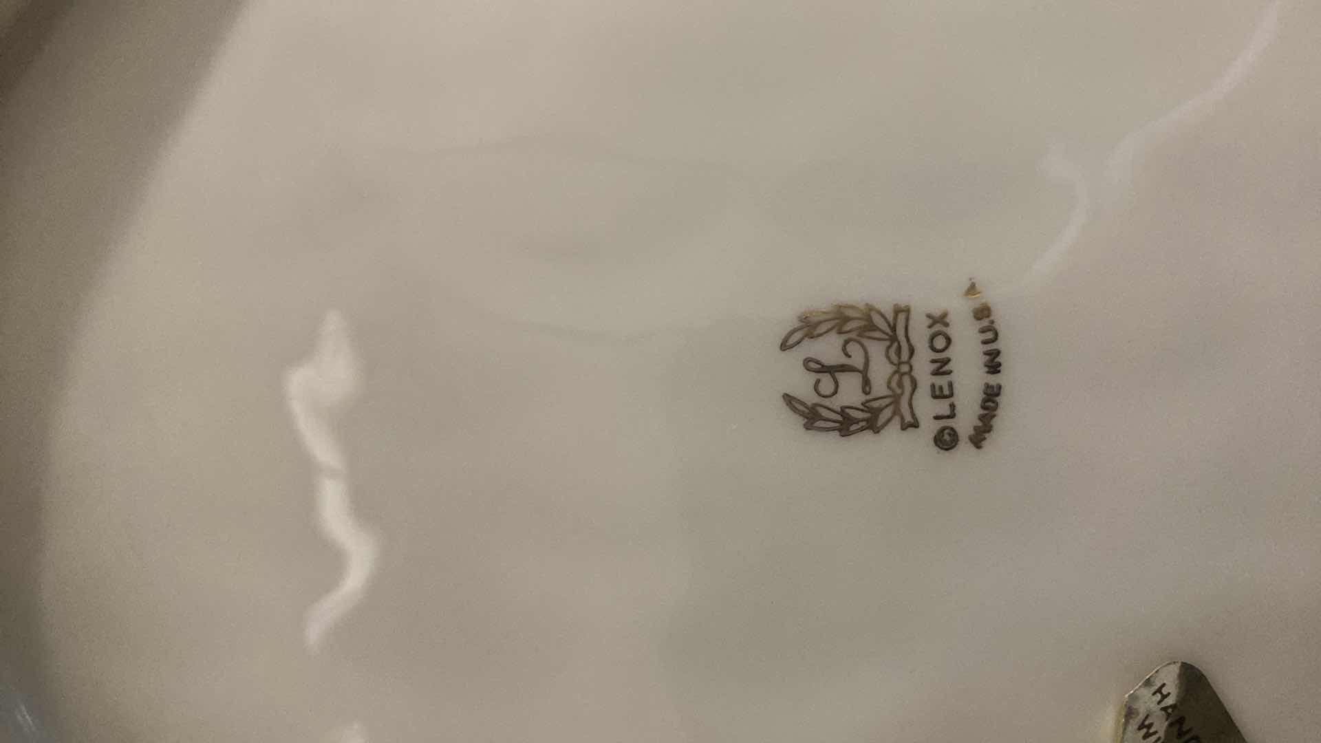 Photo 1 of VINTAGE LENOX IVORY & GOLD FISH SERVING PLATE 17” & BIWL 8”