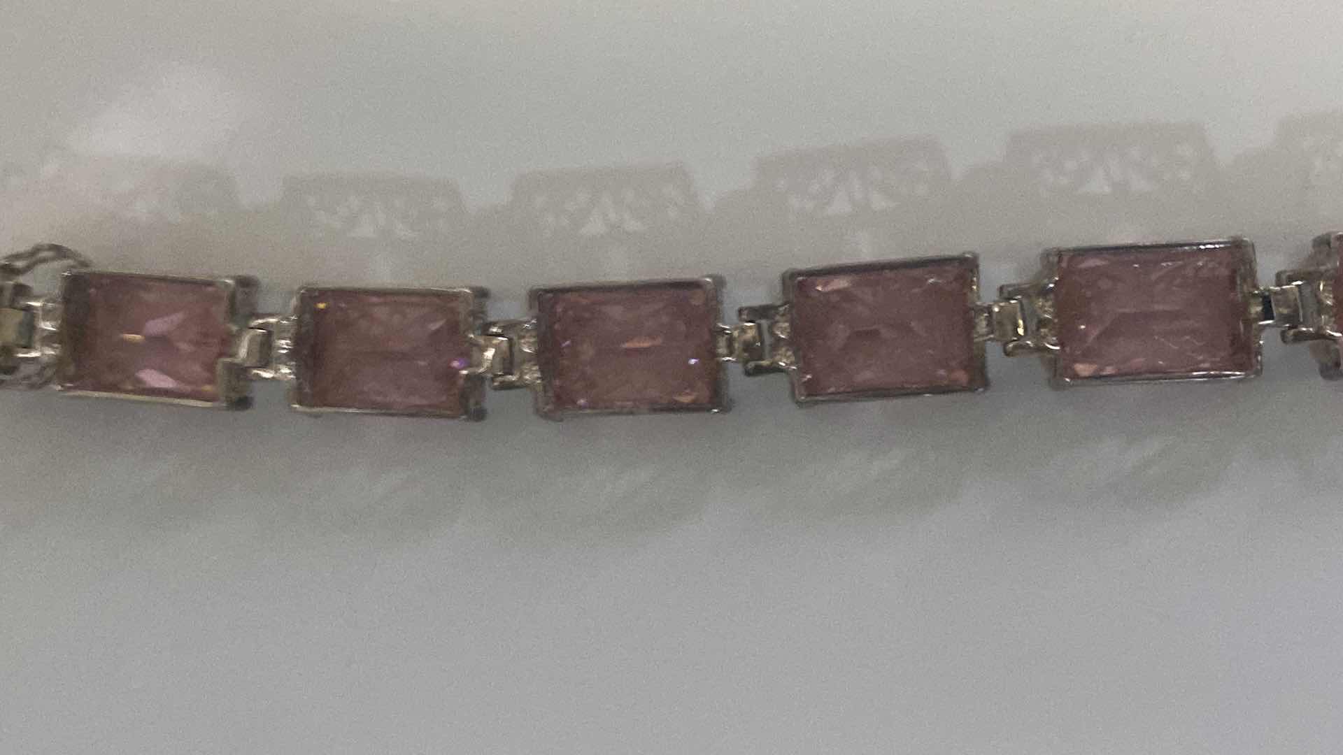 Photo 1 of VINTAGE PINK STONE BRACELET 1/2” X 7 1/2”