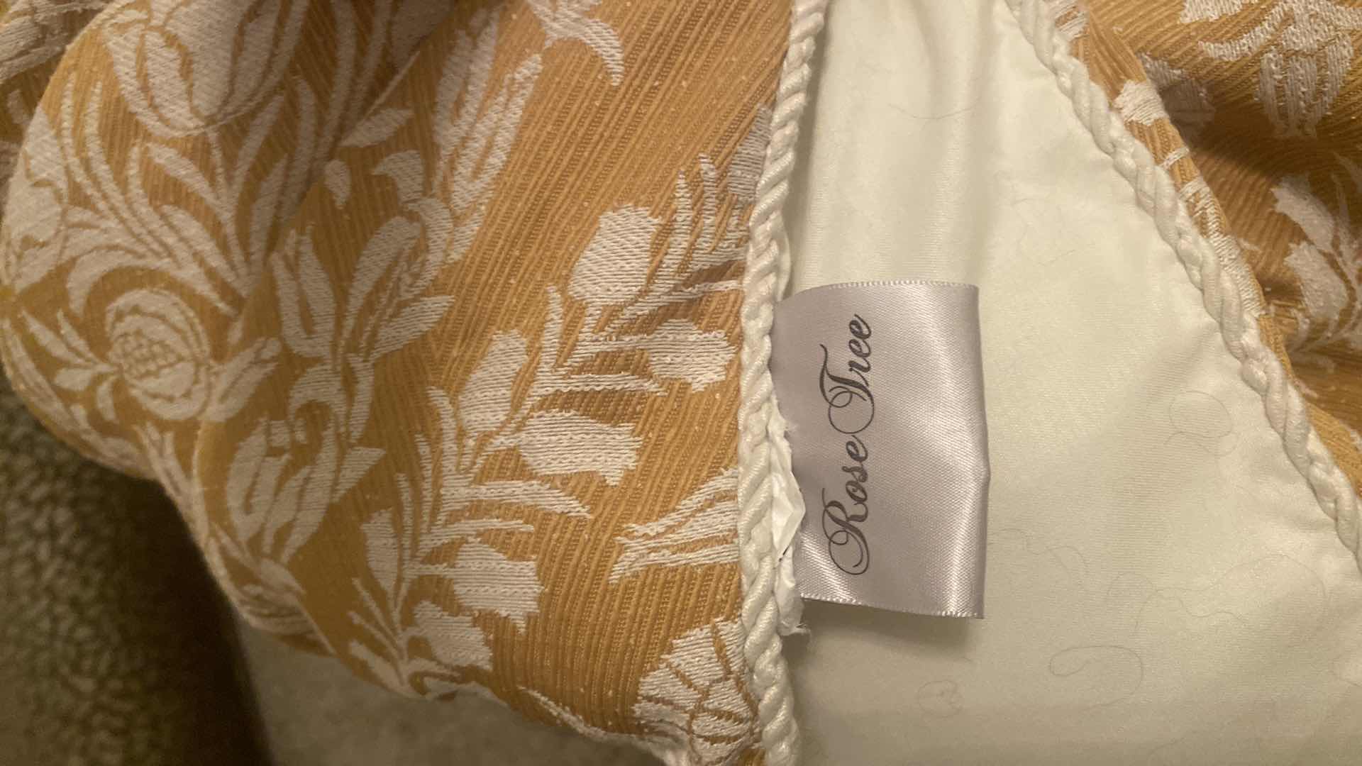 Photo 1 of ROSE TREE GOLD & CHAMPAGNE QUEEN COMFORTER WITH 3 EURO PILLOW SHAMS (INSERTS NOT INCLUDED)