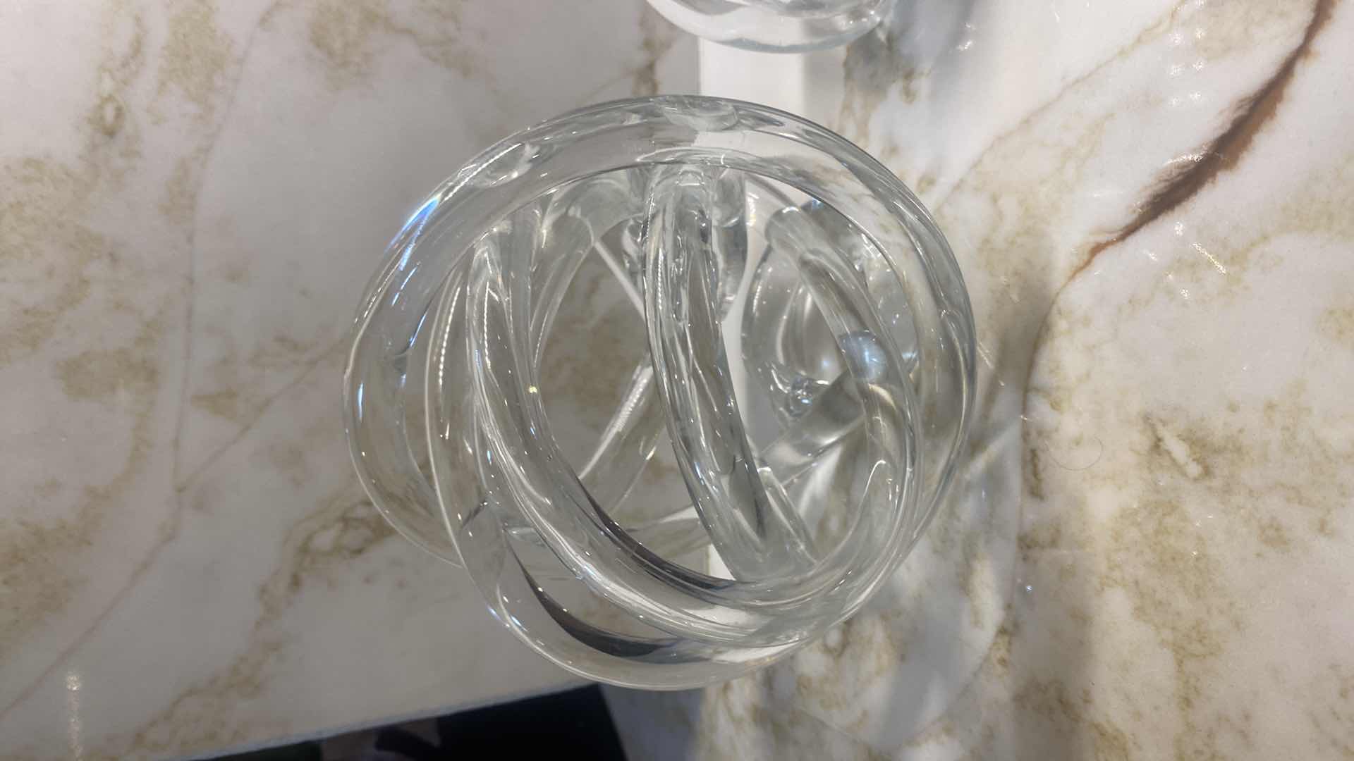Photo 1 of ZGALLERIE CLEAR GLASS KNOTS 6” & 3”