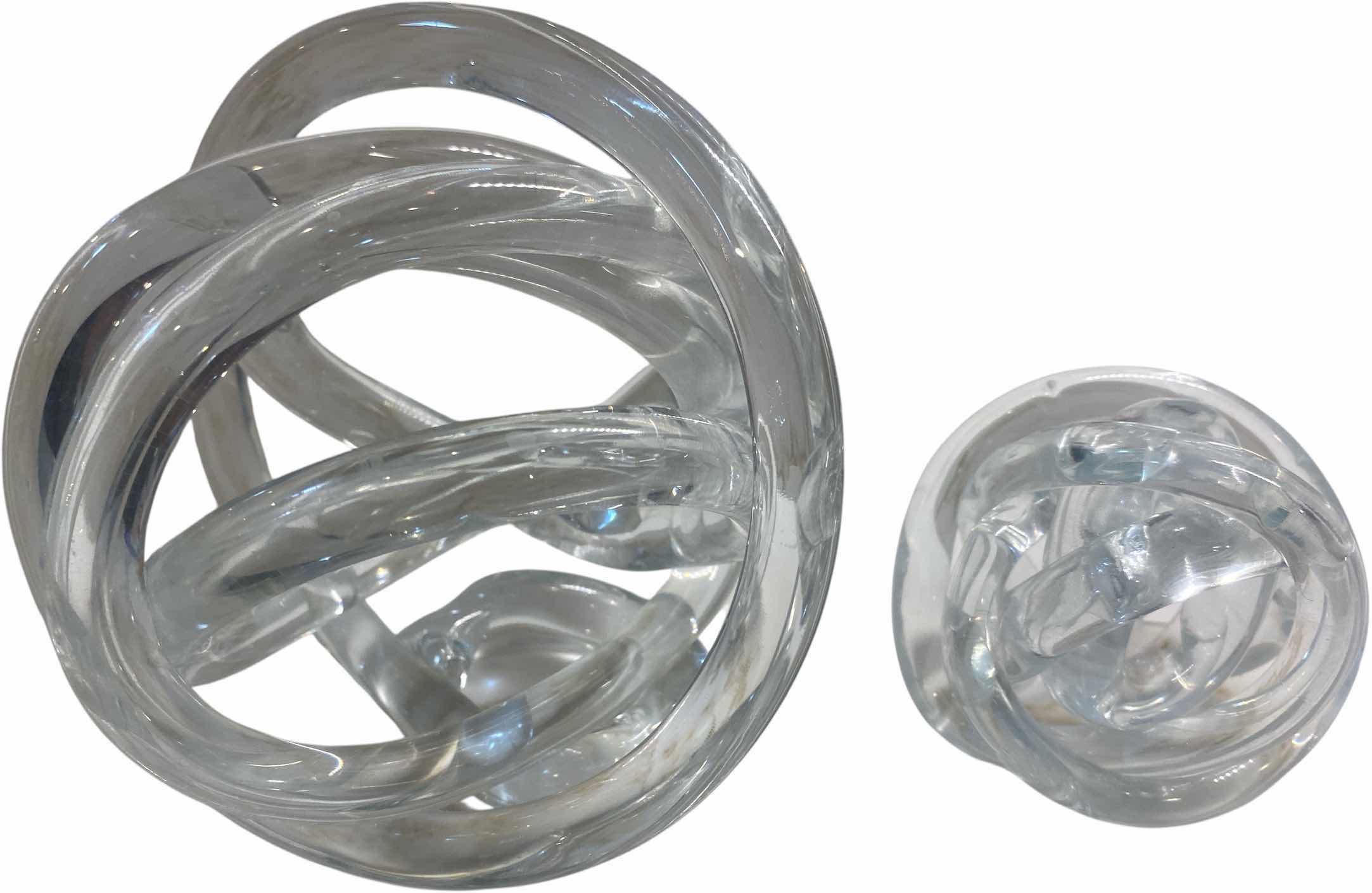Photo 1 of ZGALLERIE CLEAR GLASS KNOTS 6” & 3”