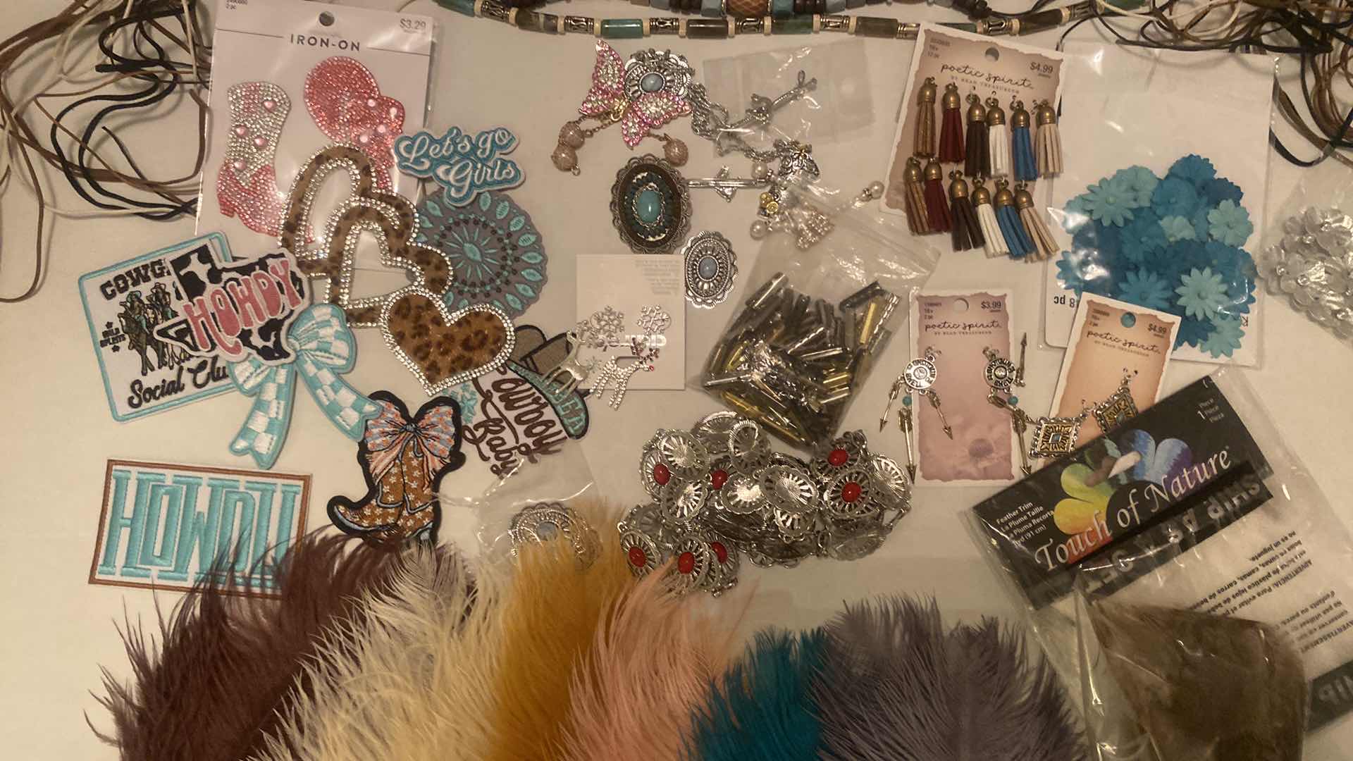 Photo 1 of CRAFT SUPPLIES - HAT BANDS & FEATHERS & JEWELRY & PATCHES