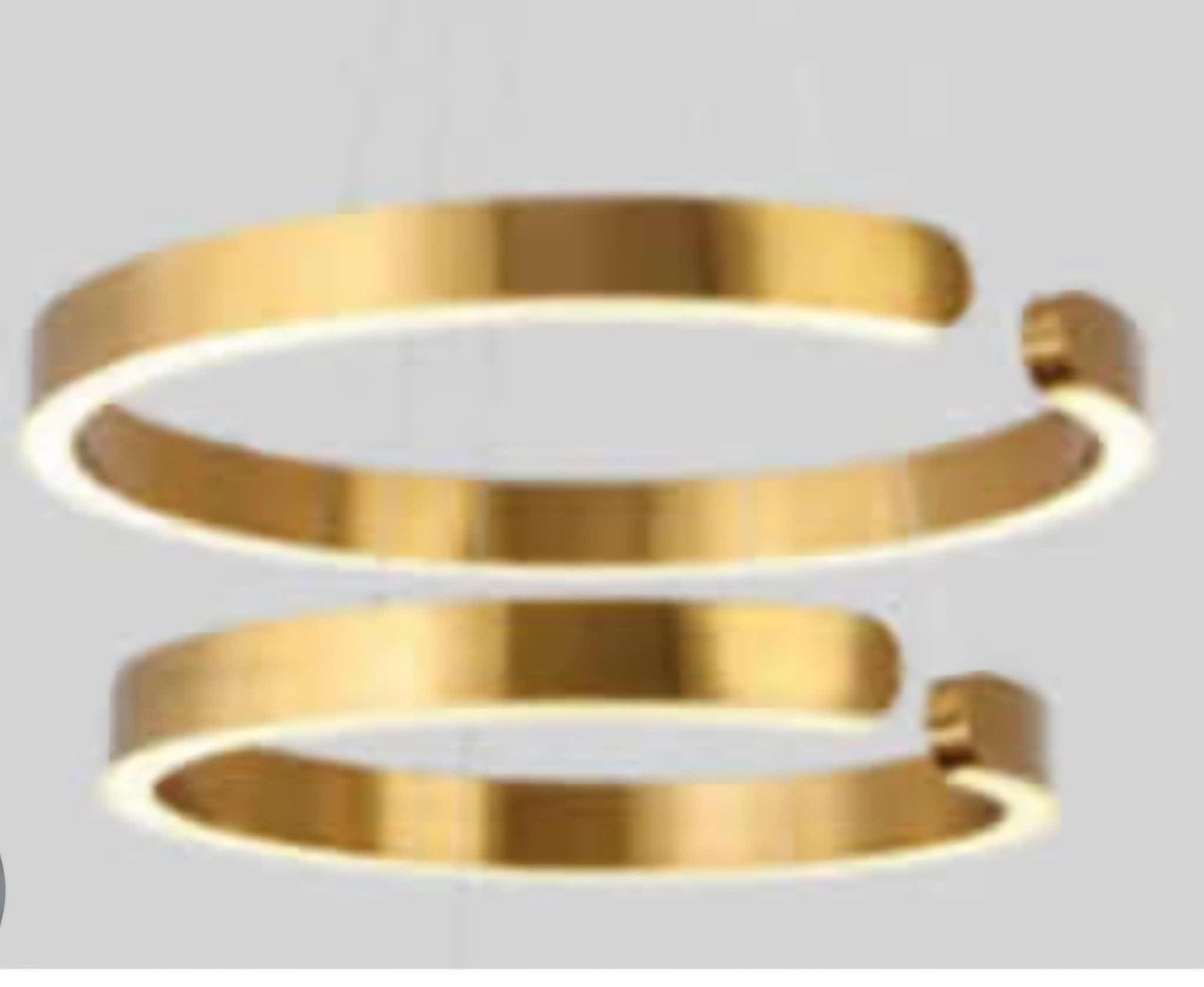 Photo 1 of NEW LUMOD ISABELLA SLEEK GOLD LED HANGING 2 RING CHANDELIER DIAMETER 24” & 20” LL-1107-MF