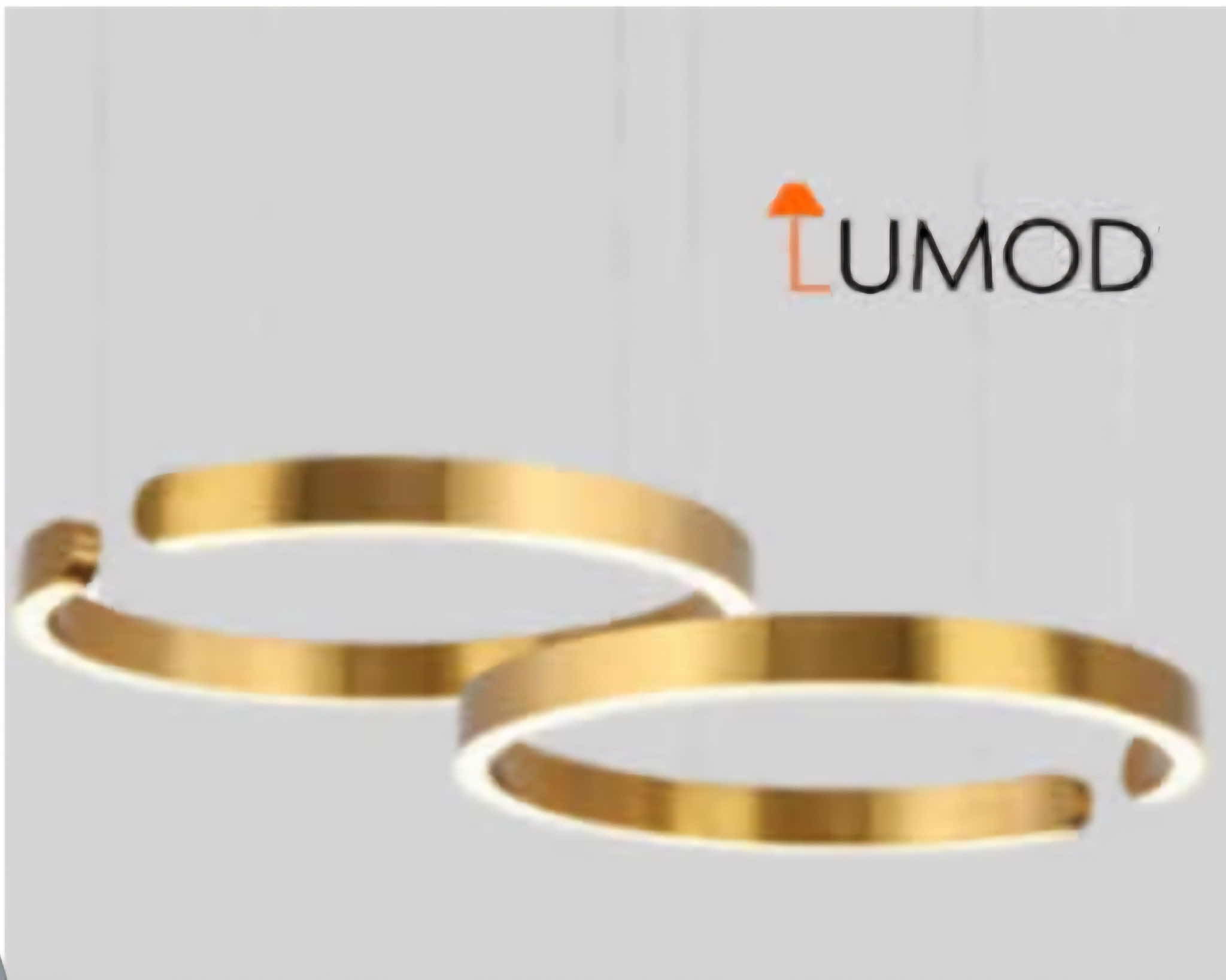 Photo 1 of NEW LUMOD ISABELLA SLEEK GOLD LED HANGING 2 RING CHANDELIER DIAMETER 24” & 20” LL-1107-MF