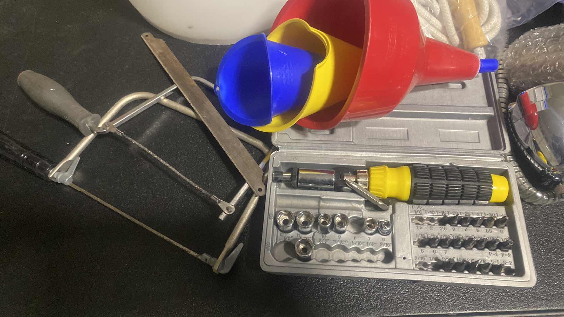 Photo 1 of ASSORTED HOUSEHOLD GARAGE ITEMS IN BUCKET