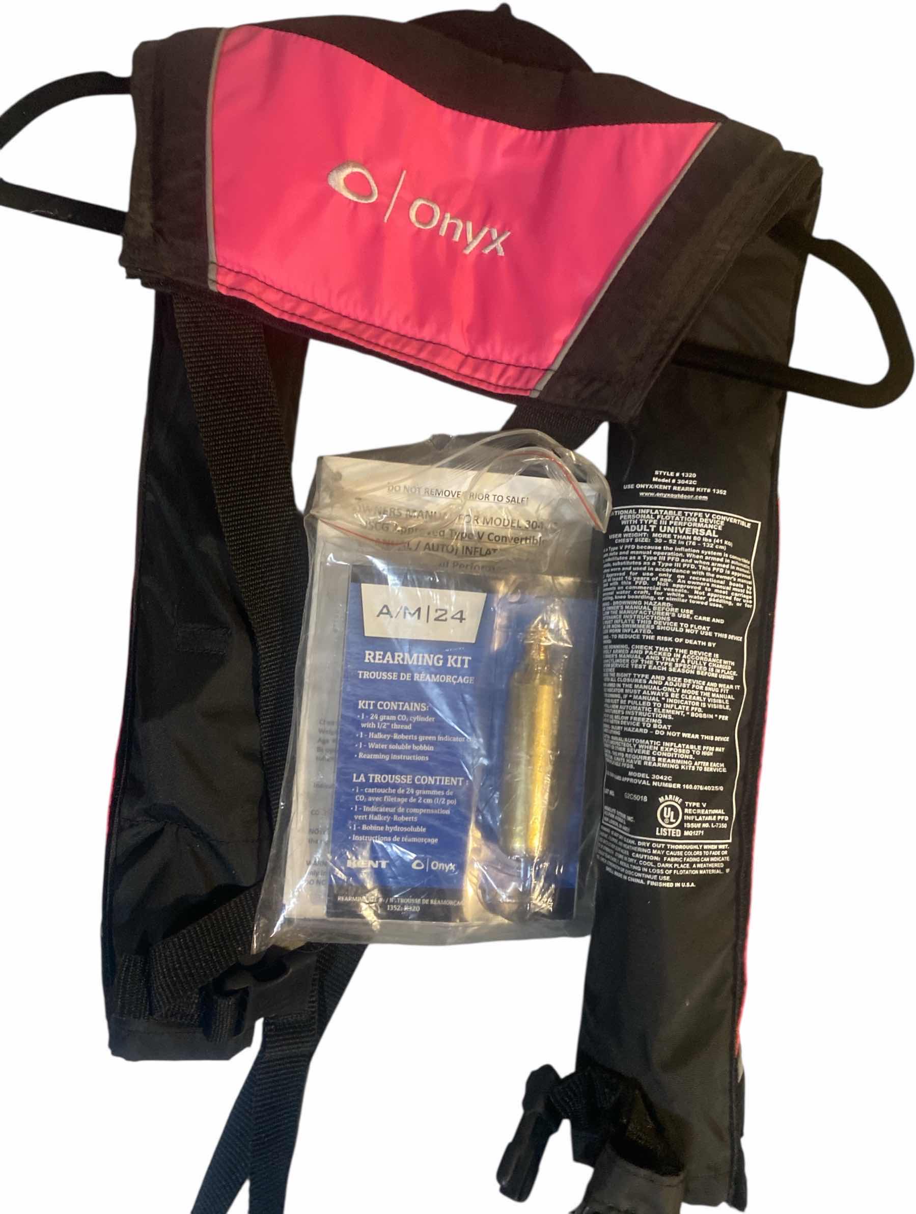 Photo 1 of ONYX PADDLE BOARD LIFE JACKET WITH REARM CARTRIDGE