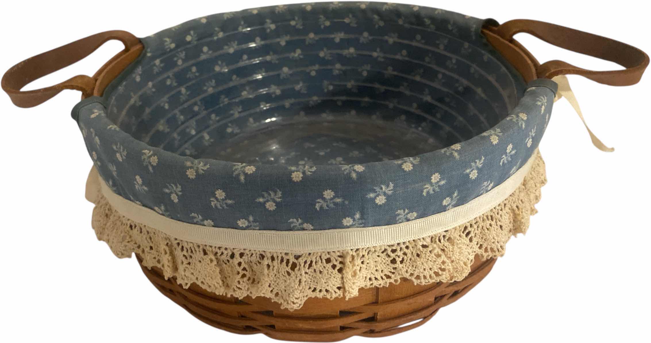 Photo 1 of VINTAGE 1989 LONGABERGER 10” BASKET WITH COVER & PLASTIC INSERT