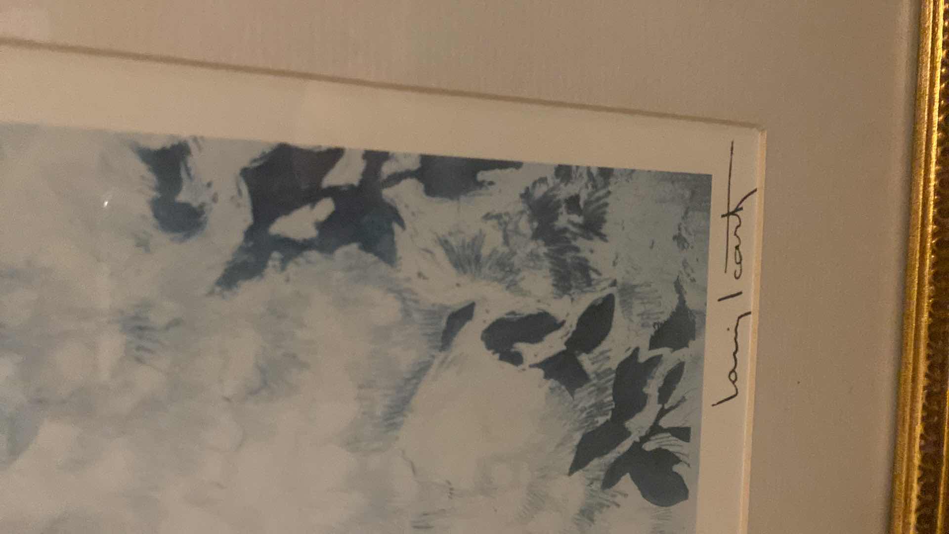 Photo 1 of VINTAGE ORNATE GOLD FRAMED LOUIS ICART “LOVE BLOSSOMS” SIGNED SERIGRAPH 36“ X 26 1/2“