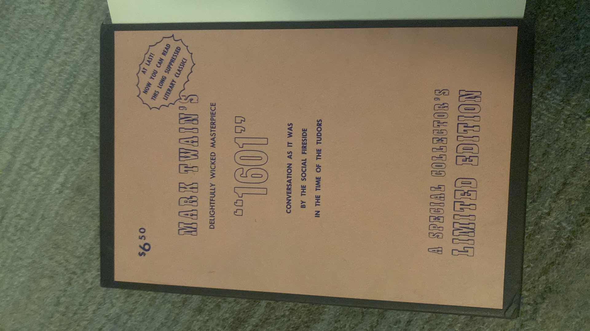 Photo 1 of VINTAGE MARK TWAINS 1601 BOOK WITH CASE