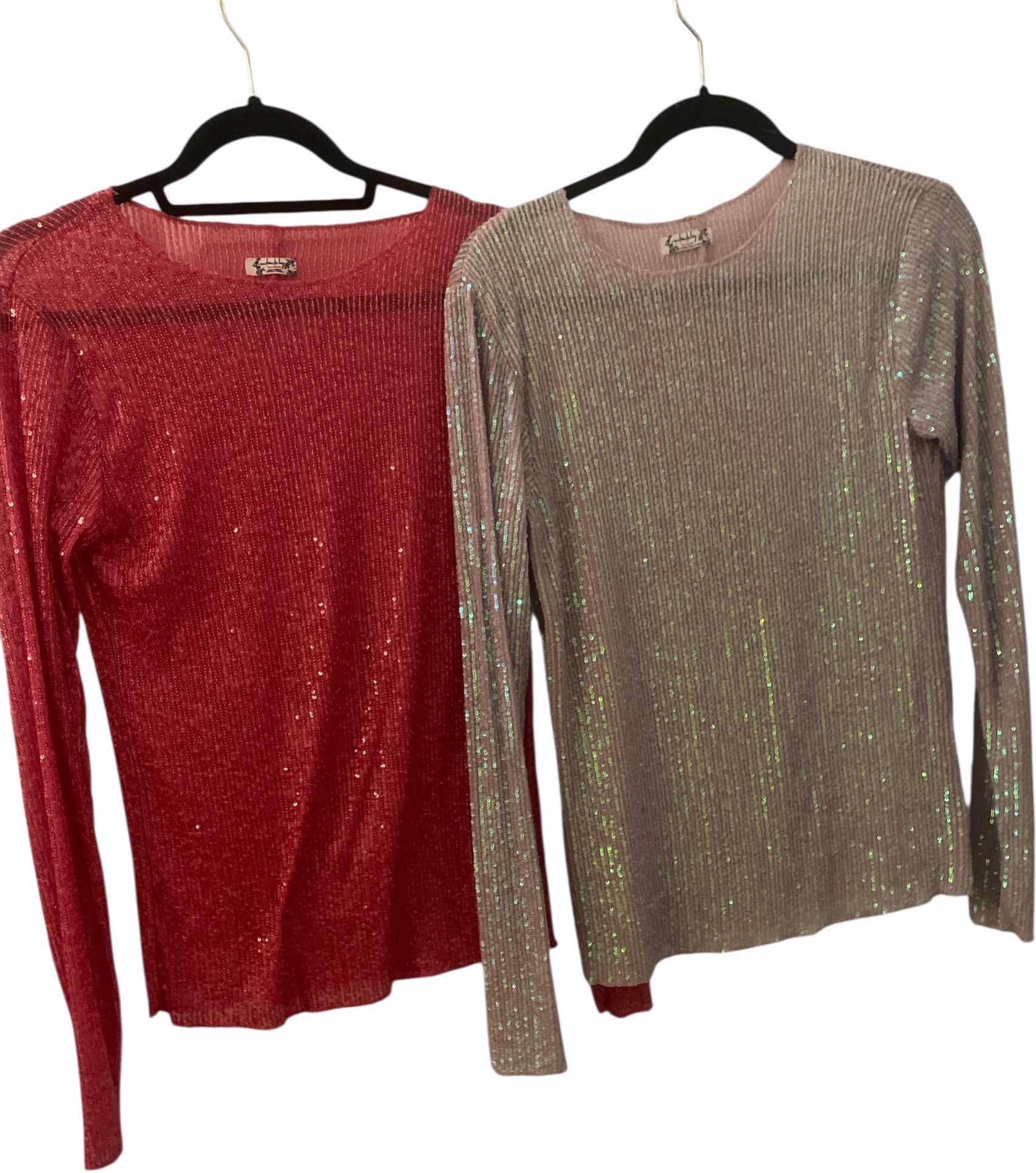 Photo 1 of 2 - WOMENS FREE PEOPLE PINK SEQUIN TOPS SIZE MEDIUM
