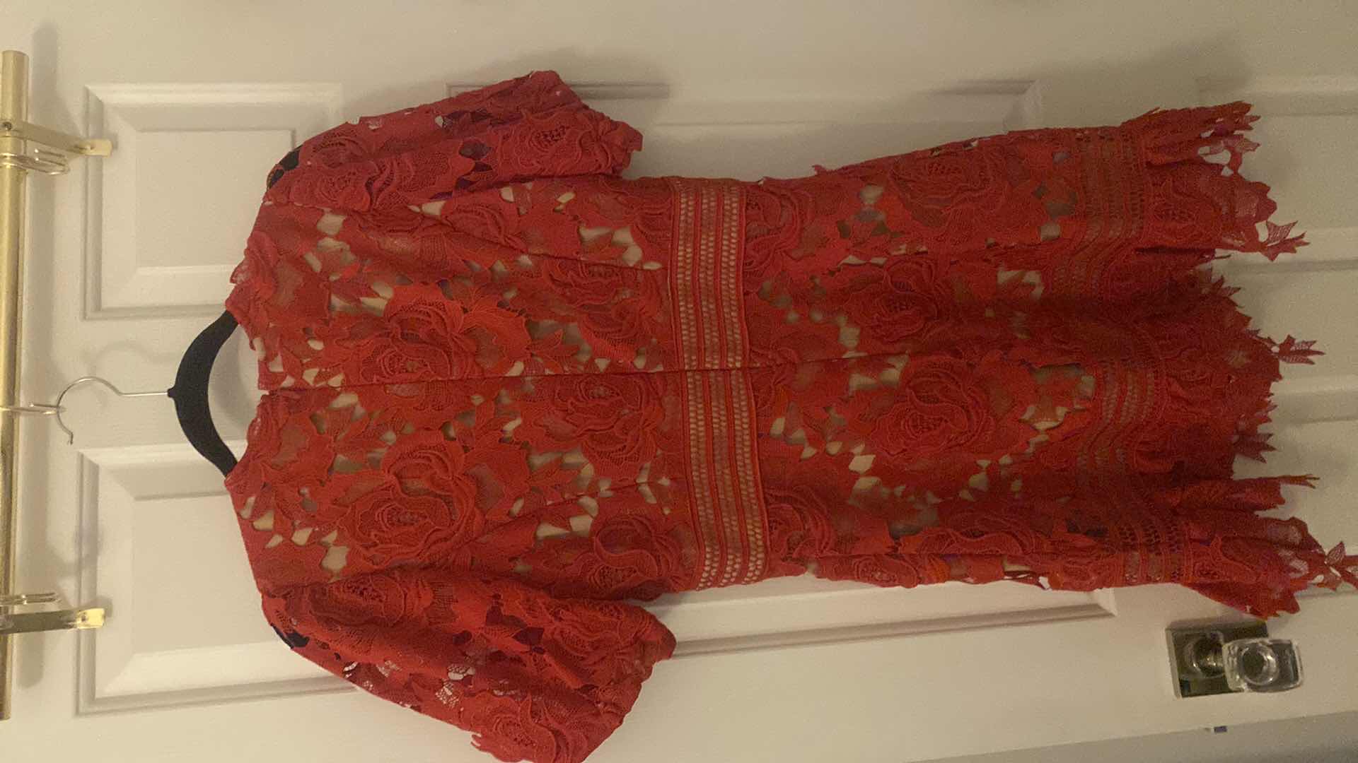 Photo 1 of WOMENS ADELYN RAE RED LACE DRESS WITH NUDE LINING SIZE MEDIUM