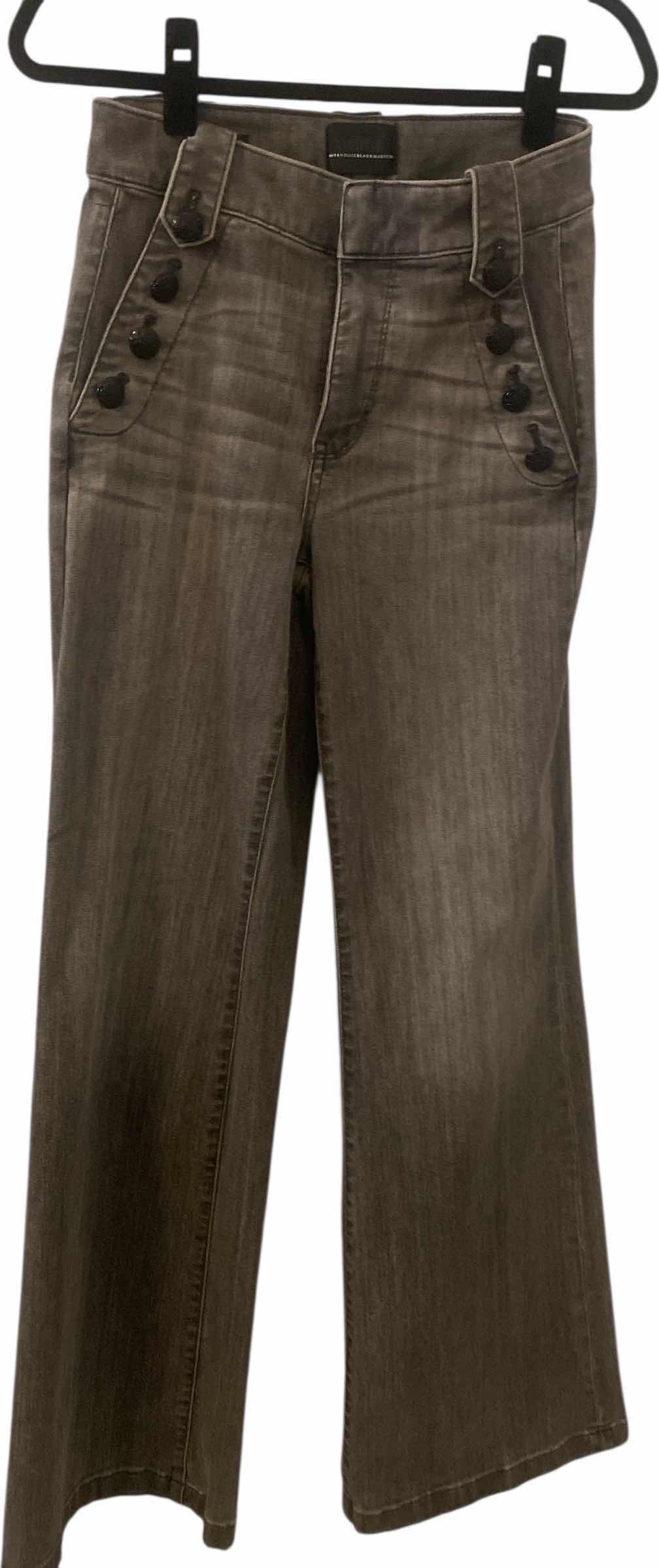 Photo 1 of WOMENS WHITE HOUSE BLACK MARKET CHARCOAL DENIM WIDE LEG PANTS SIZE 4 LONG ( fit like a 6, matching jacket sold separately)