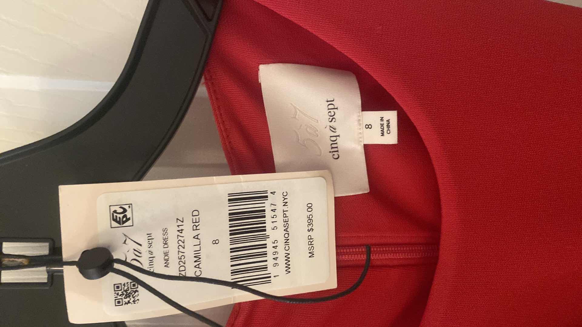 Photo 1 of WOMENS DESIGNER 5a7 CINQ A SEPT CAMILLA RED ANDIE DRESS SIZE 8