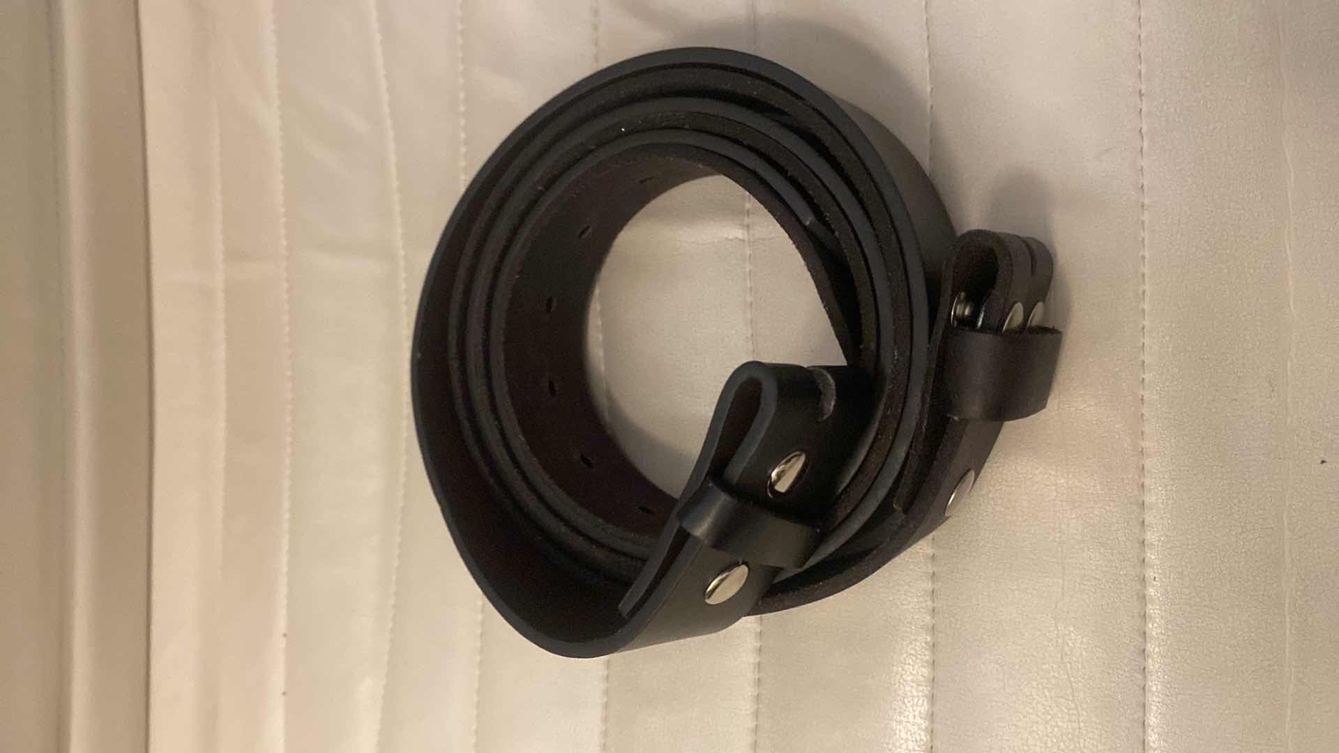 Photo 1 of 2 - REAL LEATHER BELTS CHARCOAL & BLACK SIZE 38 (NO BUCKLES)