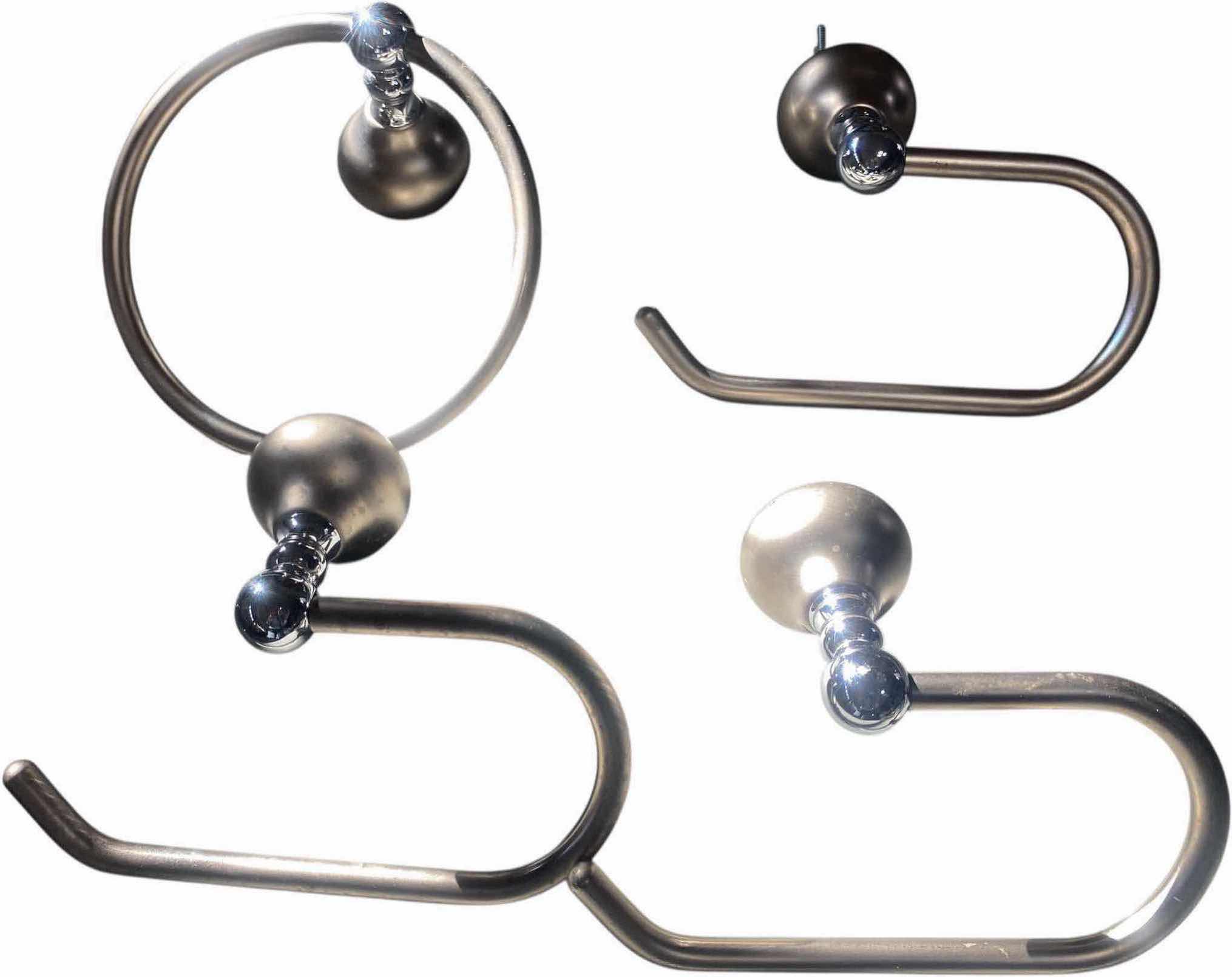 Photo 1 of 3 TOILET PAPER HOLDERS & 1 RING TOWEL BAR WITH HARDWARE