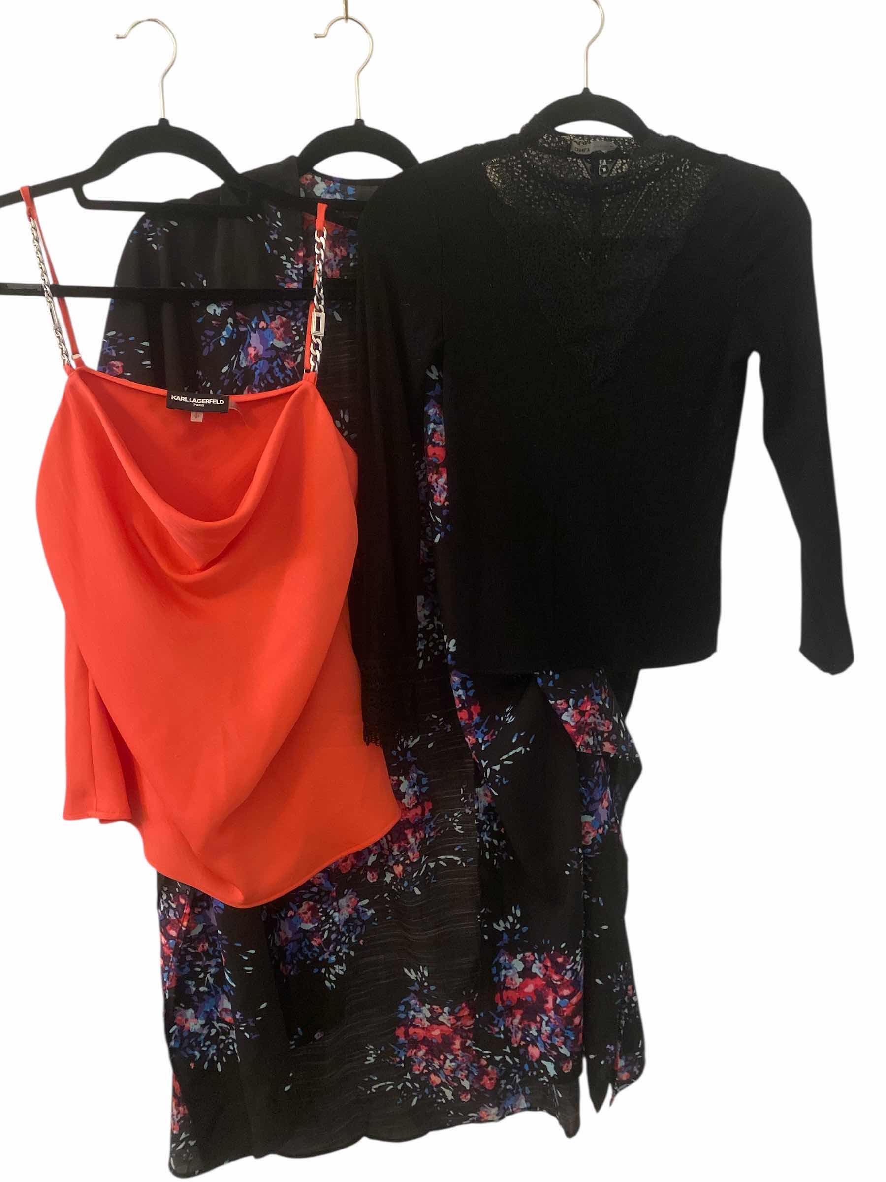 Photo 1 of WOMENS KARL LAGERFELD CAMISOLE, SWIM COVER UP & RIBBED V NECK TOP SIZES SMALL AND S/M