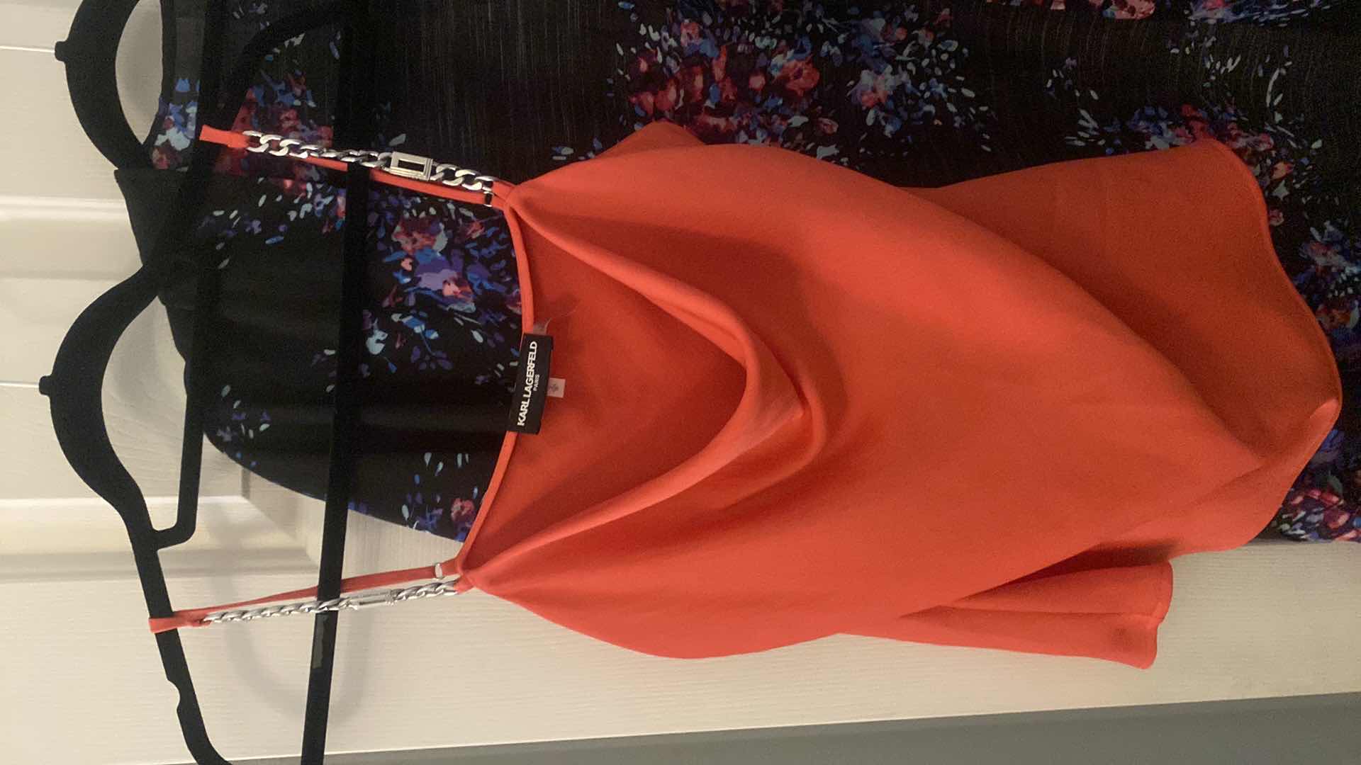 Photo 1 of WOMENS KARL LAGERFELD CAMISOLE, SWIM COVER UP & RIBBED V NECK TOP SIZES SMALL AND S/M